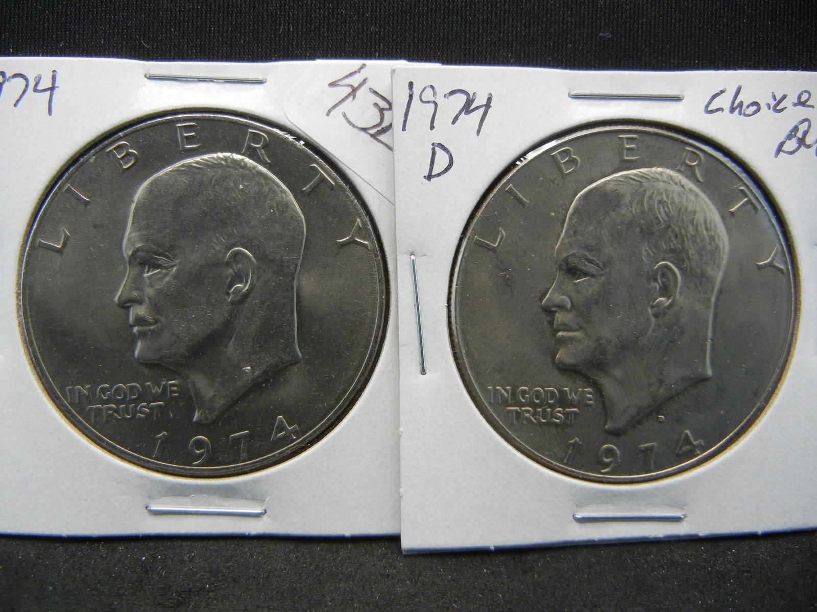1974 P and D Choice BU Ike Dollars: 1974 P and D Choice BU Ike Dollars