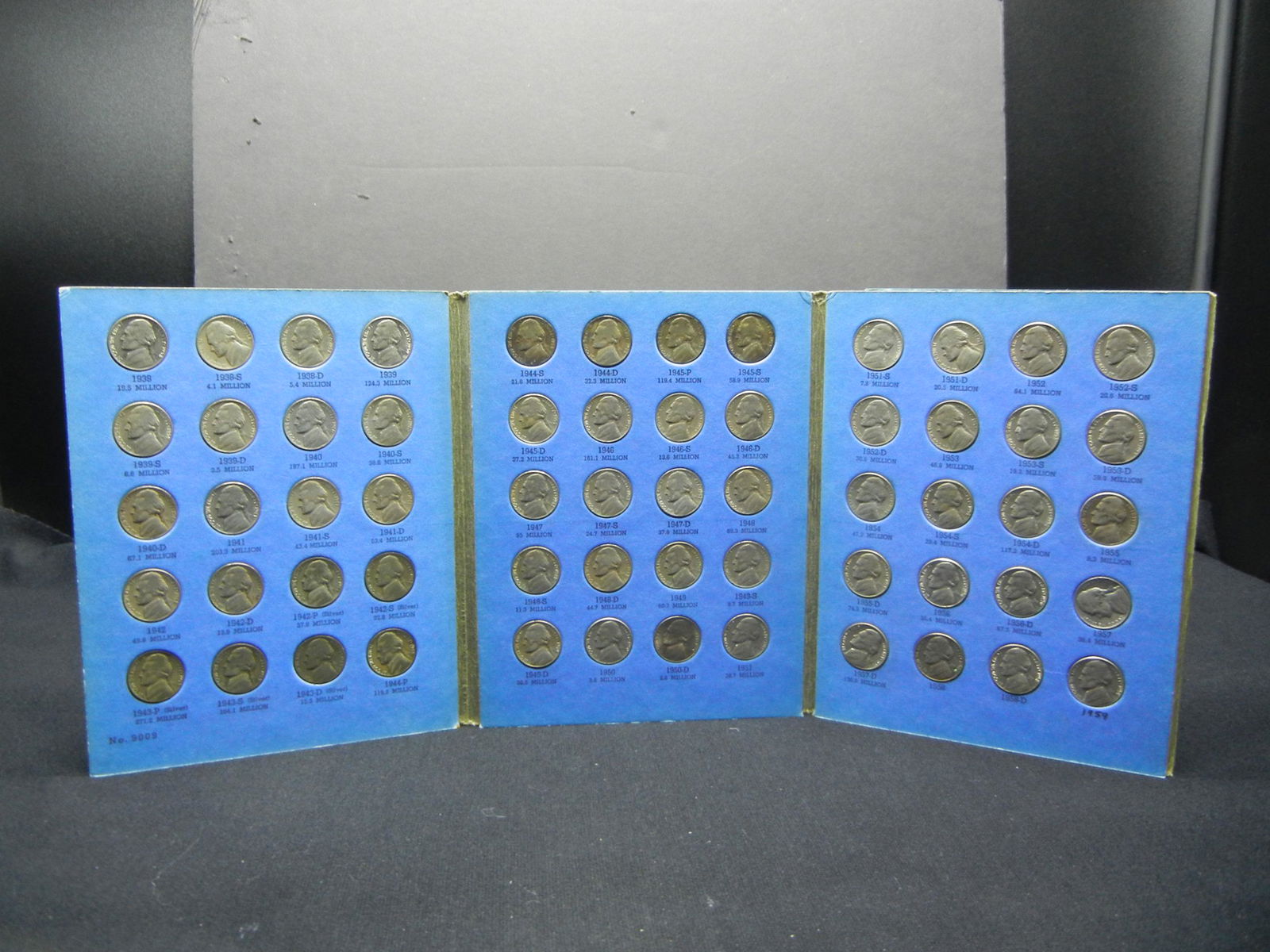 1938-1959 60-Coin Jefferson Nickel Set.  1950-D is (1 of 8)