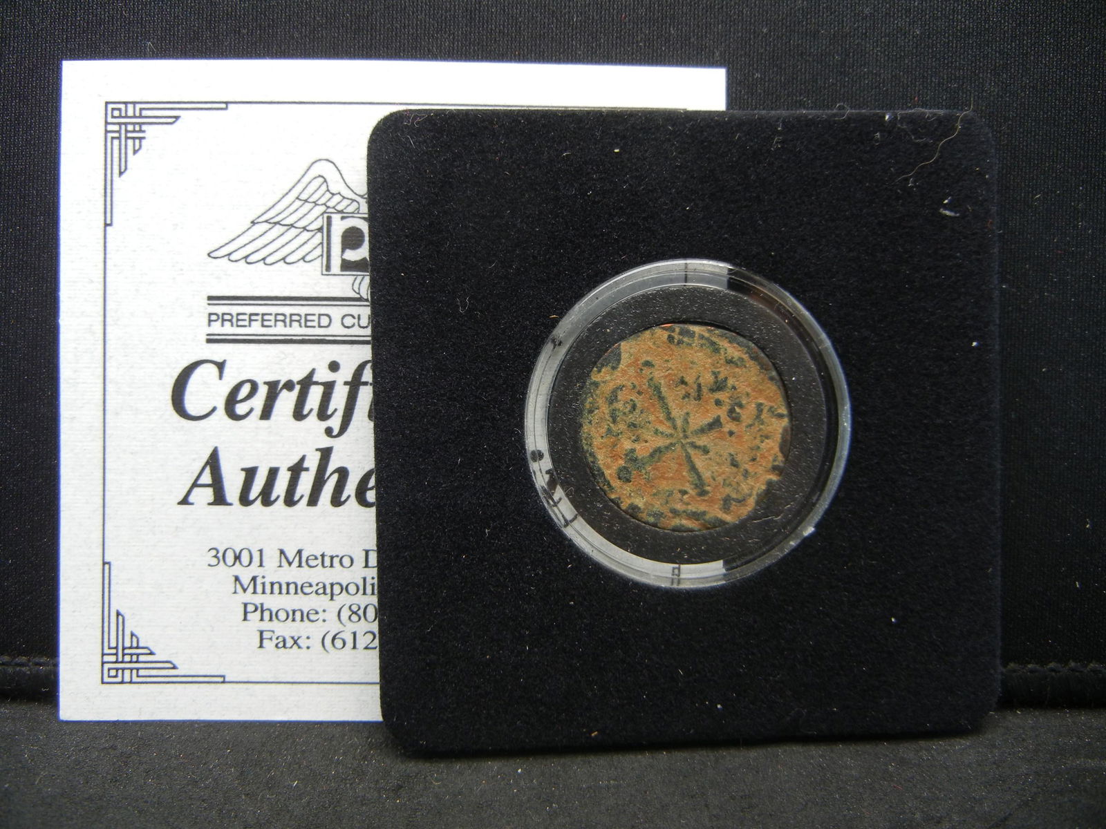 ancient Byzantine "Christ" Bronze Coin Approx. 1100 AD. (1 of 4)