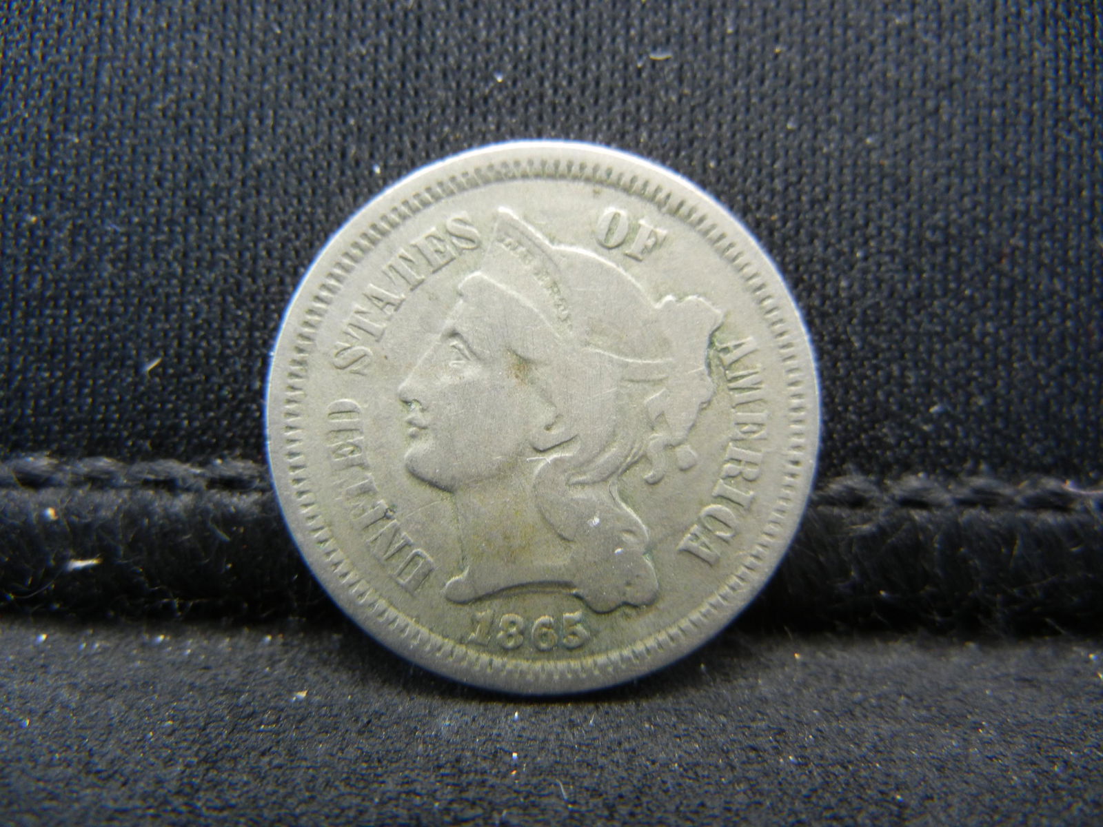 1865 Three Cent Nickel, Fine+ Condition. (1 of 2)
