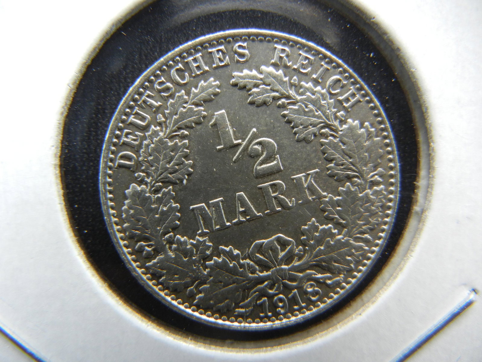 1918-E Germany 1/2 Mark Silver UNC (1 of 3)