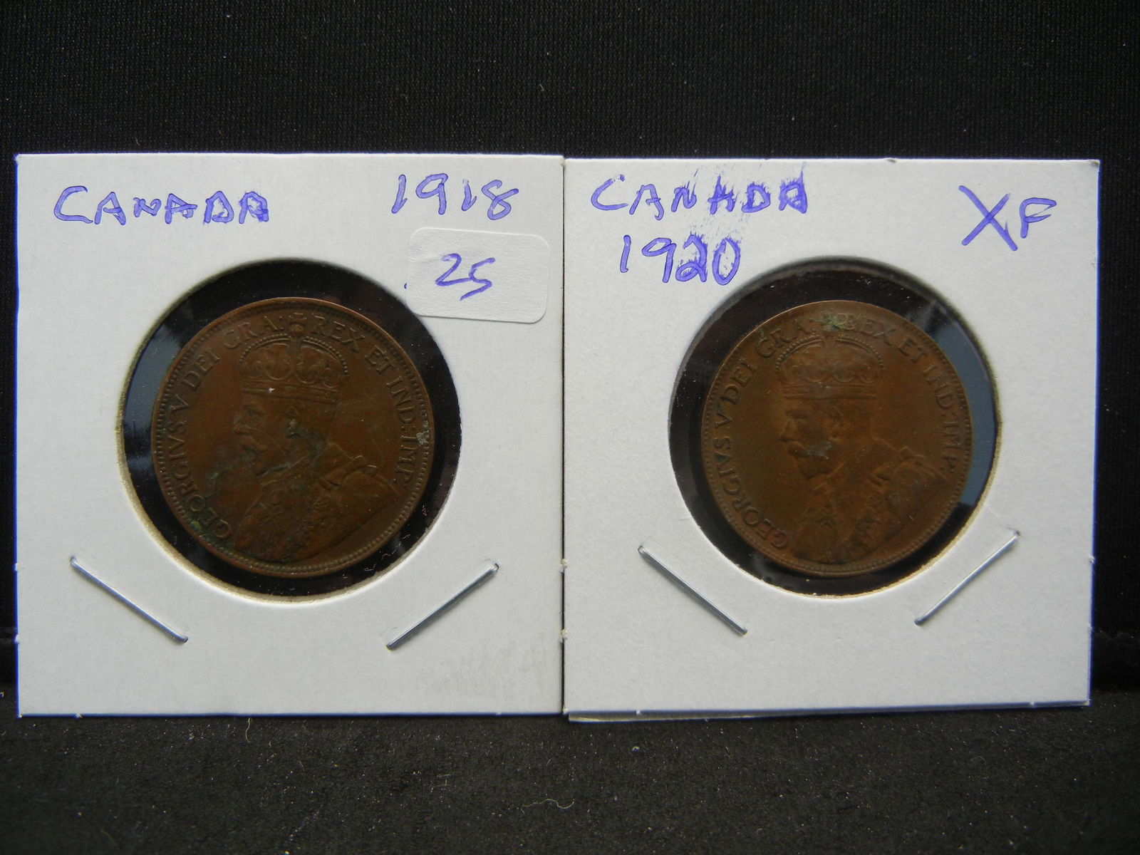 (2) Canada Large Cents. 1918 and 1920. Both Extremely (1 of 3)