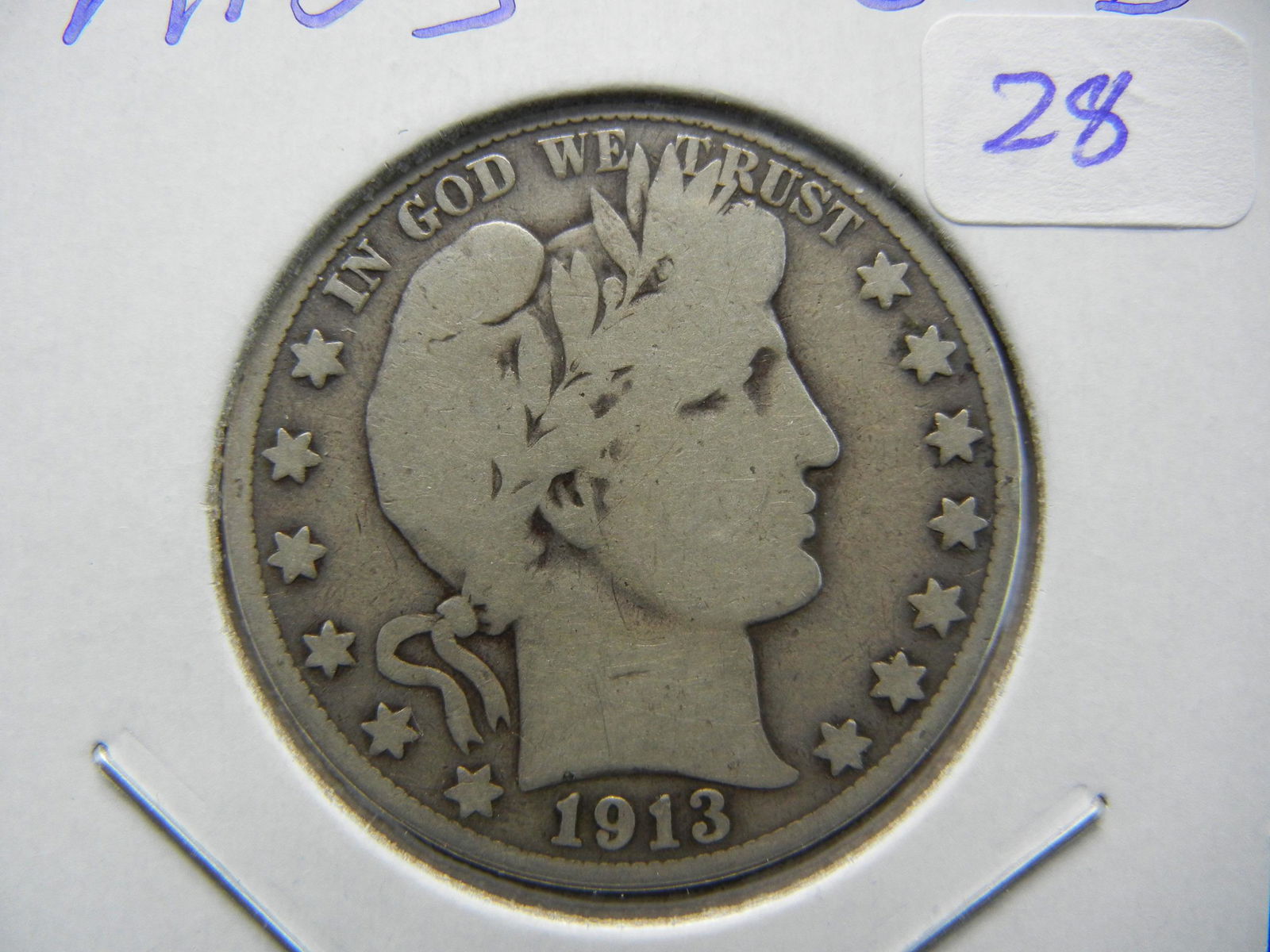 1913-S Barber Half Dollar. Good 6 (1 of 3)