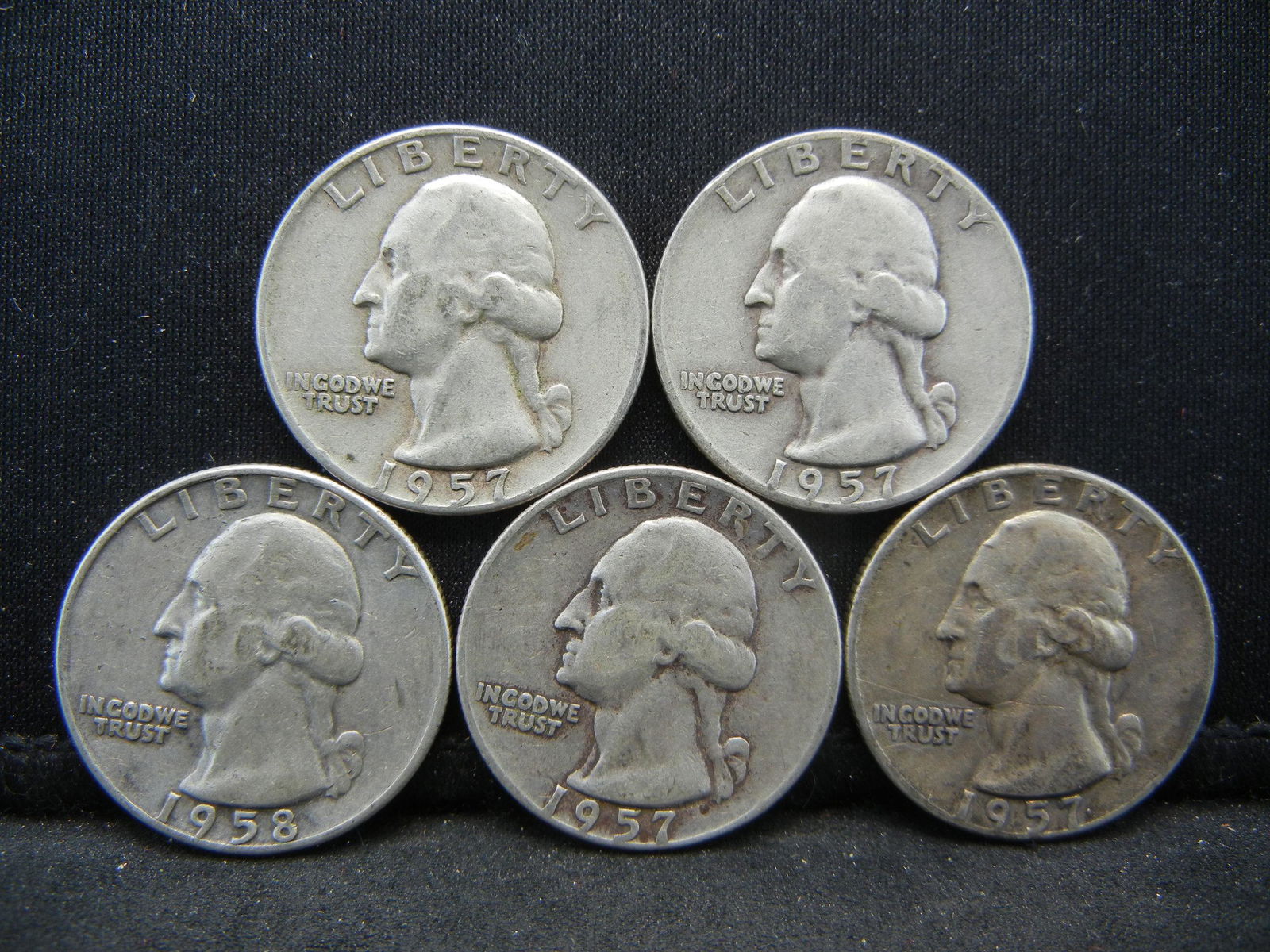 (5) 90% Silver Washington Quarters (1 of 2)