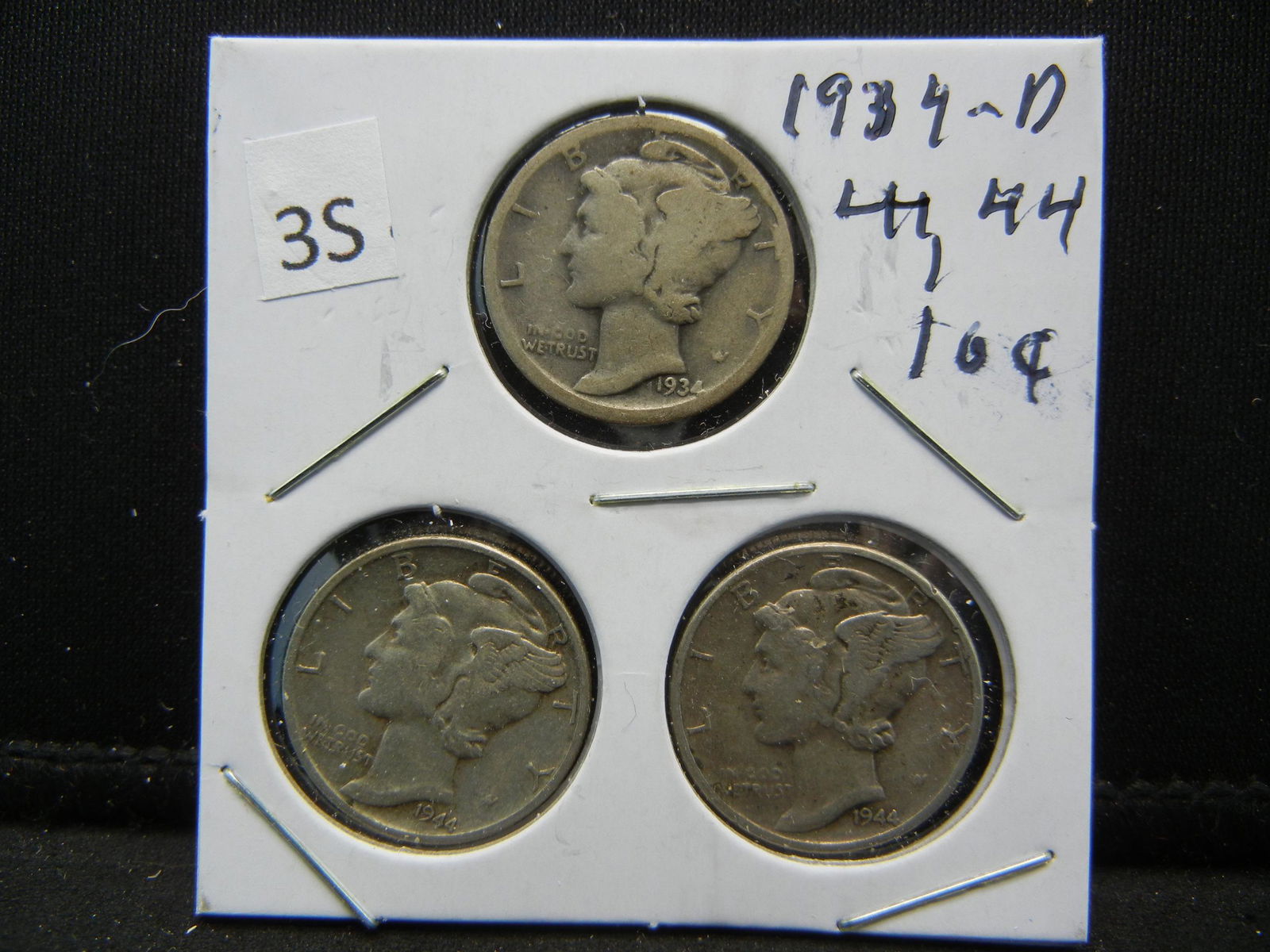 1934-D, 44, 44 Mercury Dimes (1 of 4)