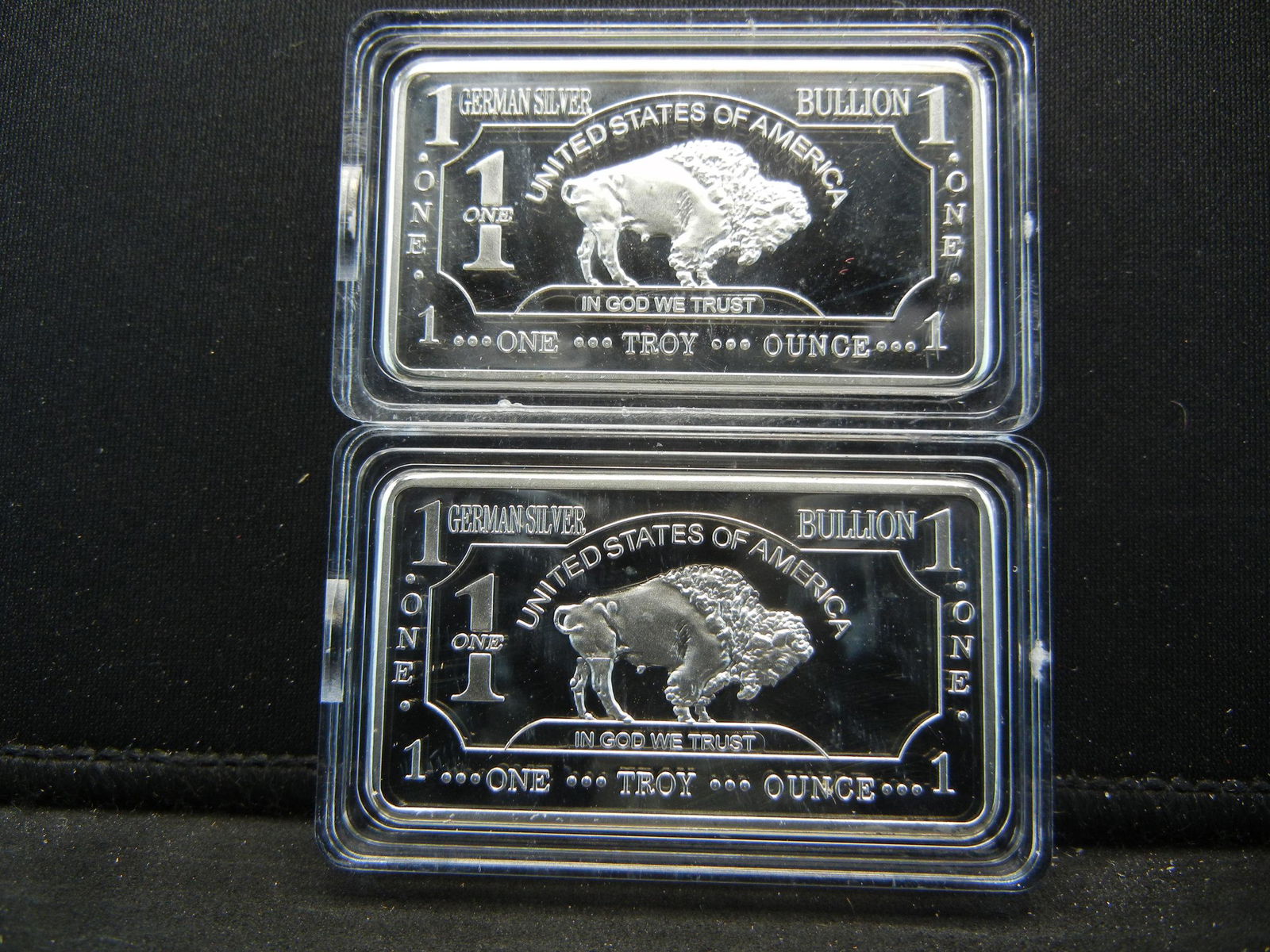 Clad 2 One Troy Ounce German Silver Buffalo Collector: Clad 2 One Troy Ounce German Silver Buffalo Collector bars CLAD
