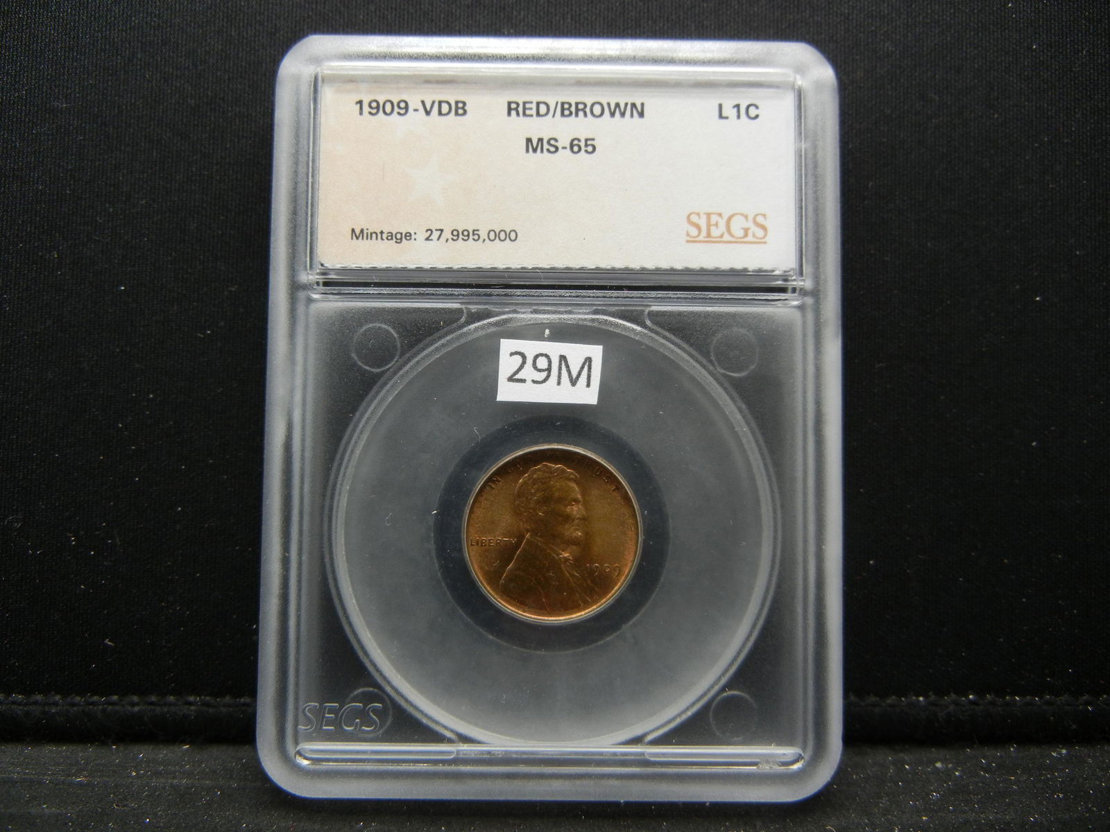 1909-VDB Lincoln Wheat Cent. SEGS MS65 Brown (1 of 4)