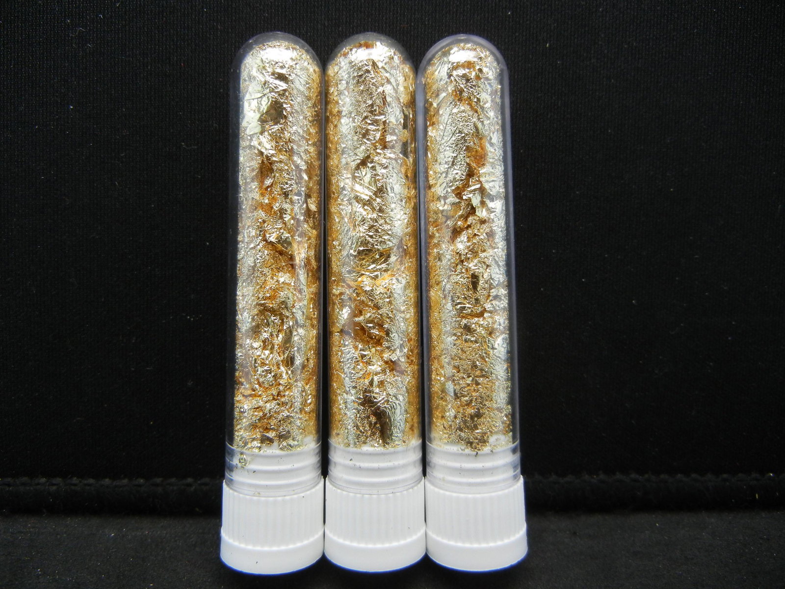 (3) Viles of 22k Gold Leaf Flakes: (3) Viles of 22k Gold Leaf Flakes