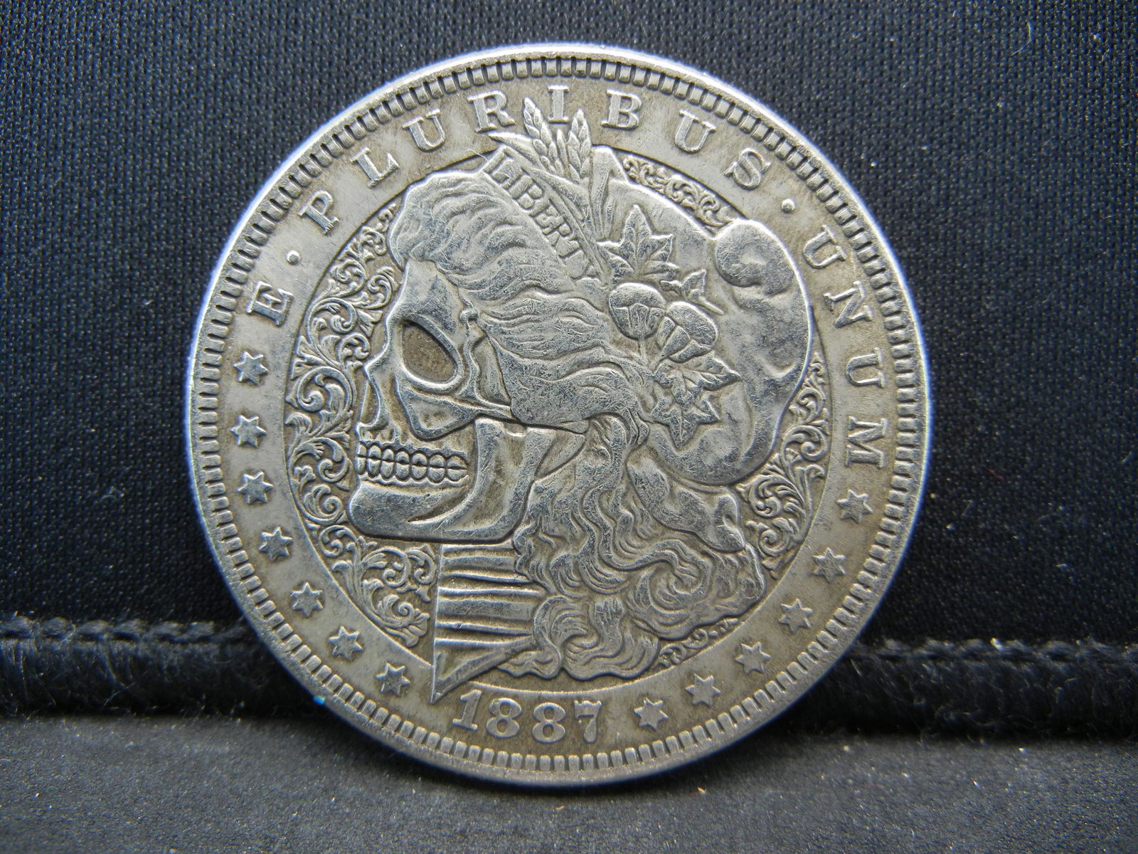 1887 (SKULL) MORGAN, UNC, NOT SILVER OR LEGAL TENDER, (1 of 2)