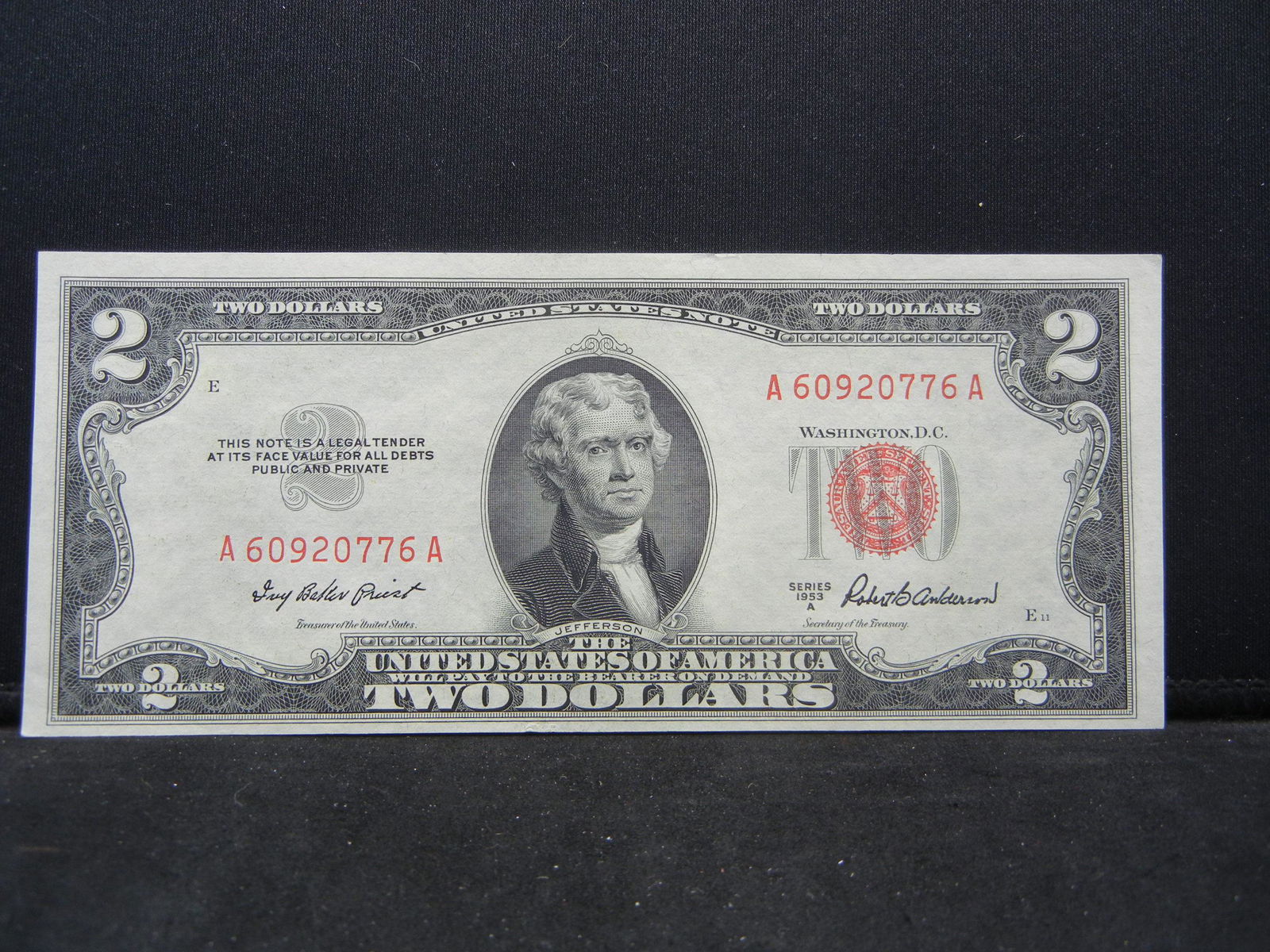 1953-A $2 Red Seal Bank Note (1 of 3)