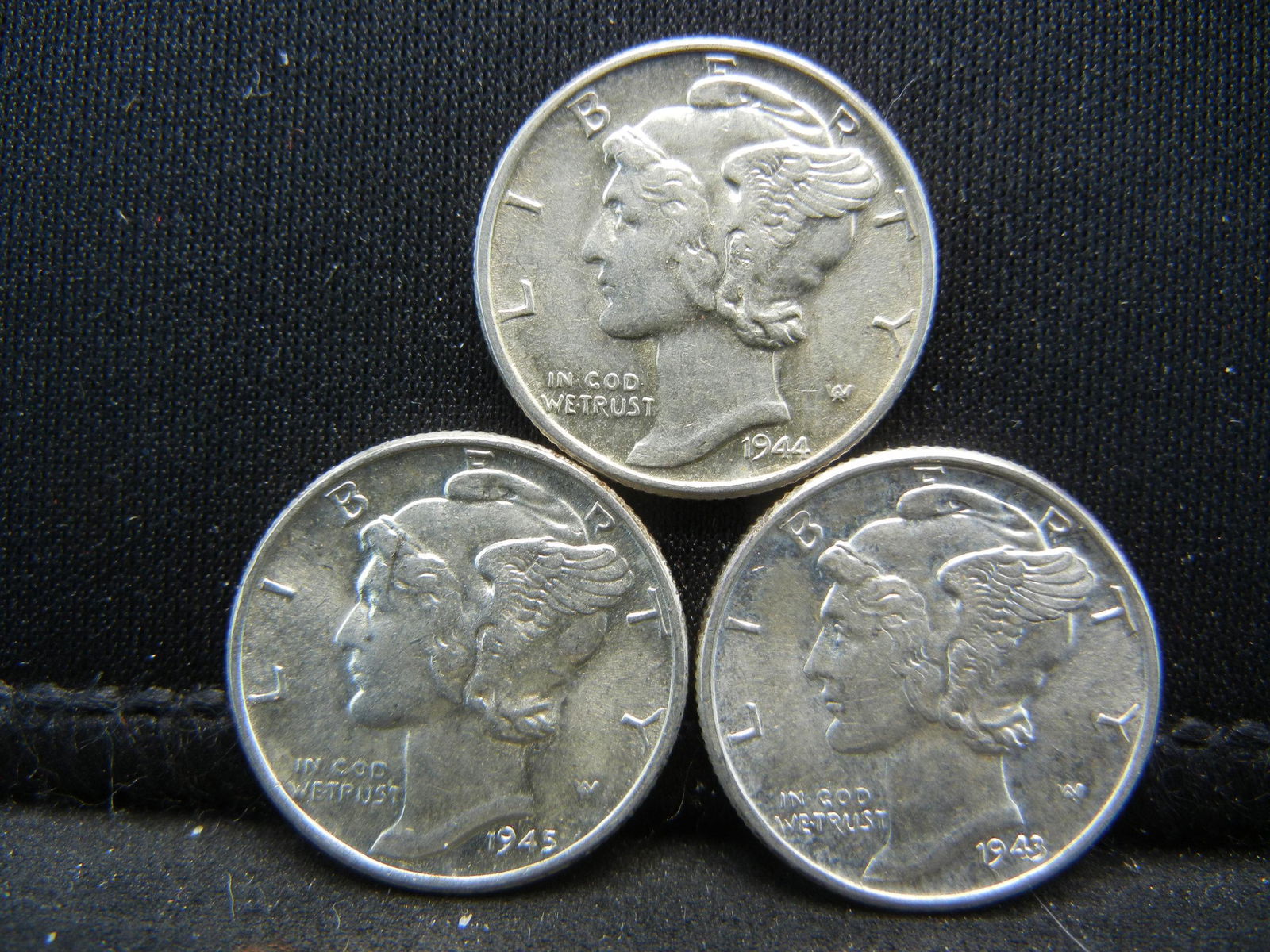 1943, 44, 45 Mercury Dimes (1 of 2)