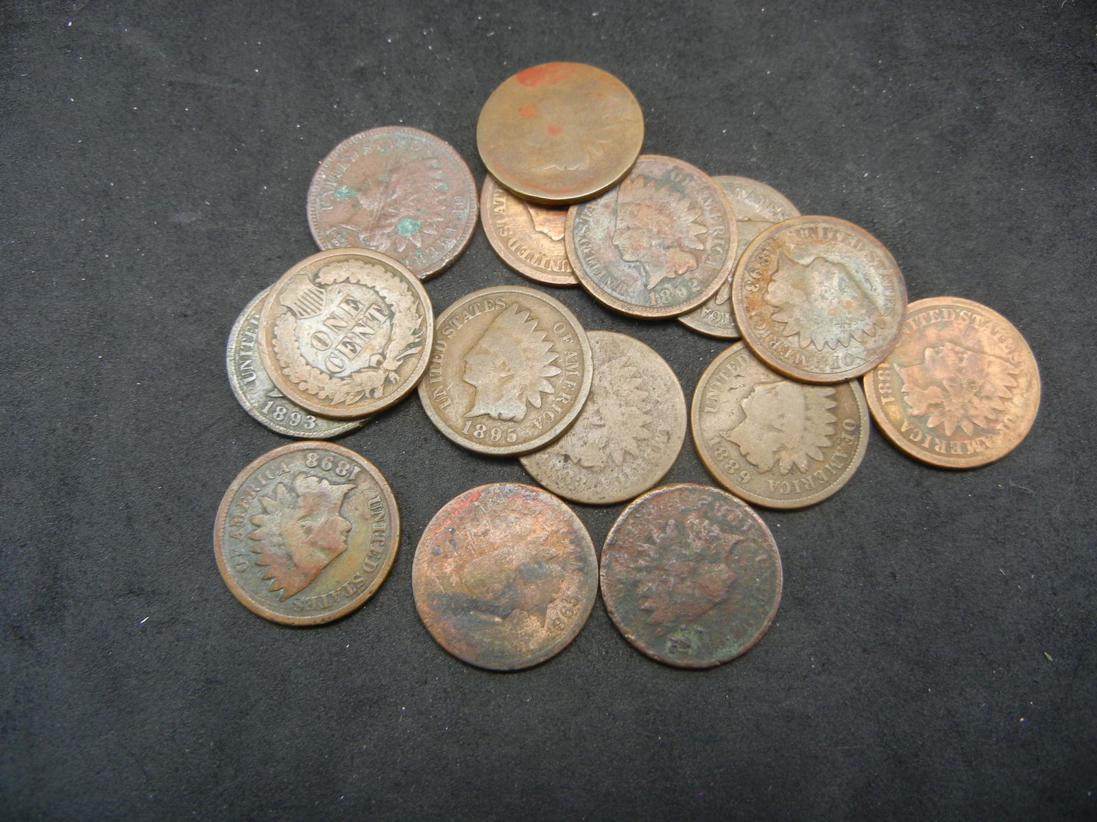 15 Indian Head Cents (1 of 3)