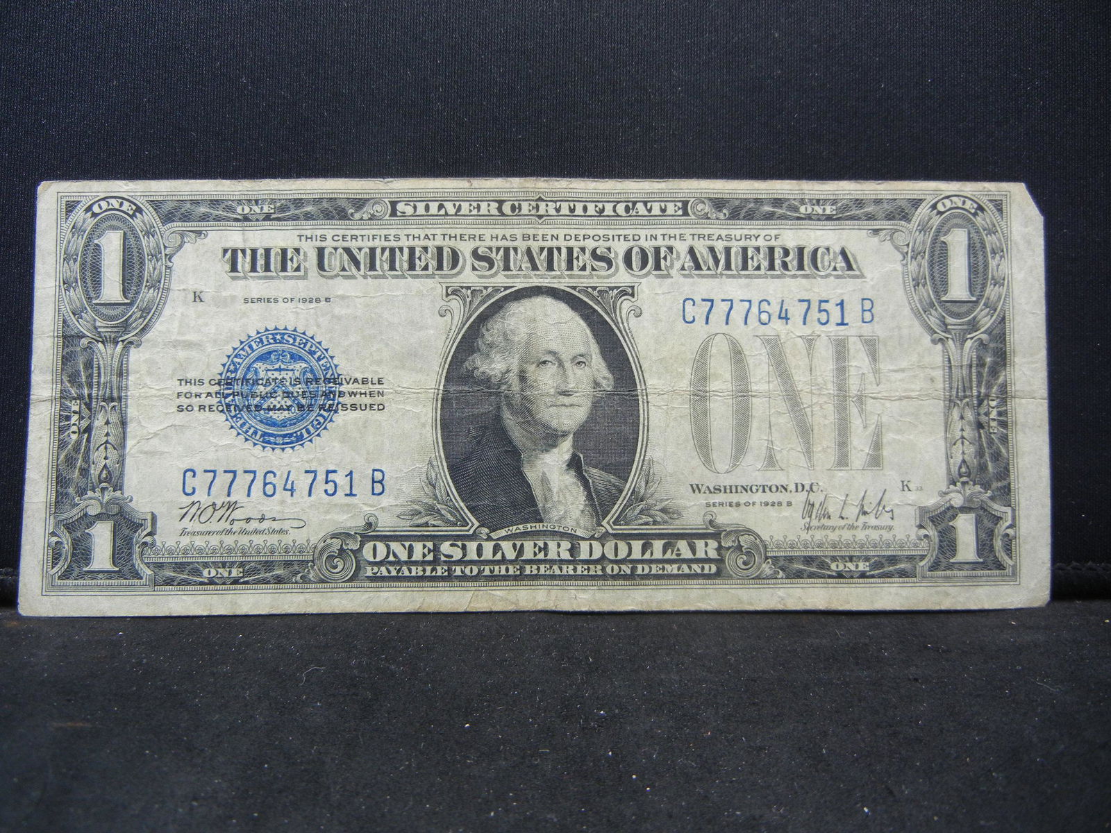1928-B $1 US Silver Certificate Funny Back (1 of 3)