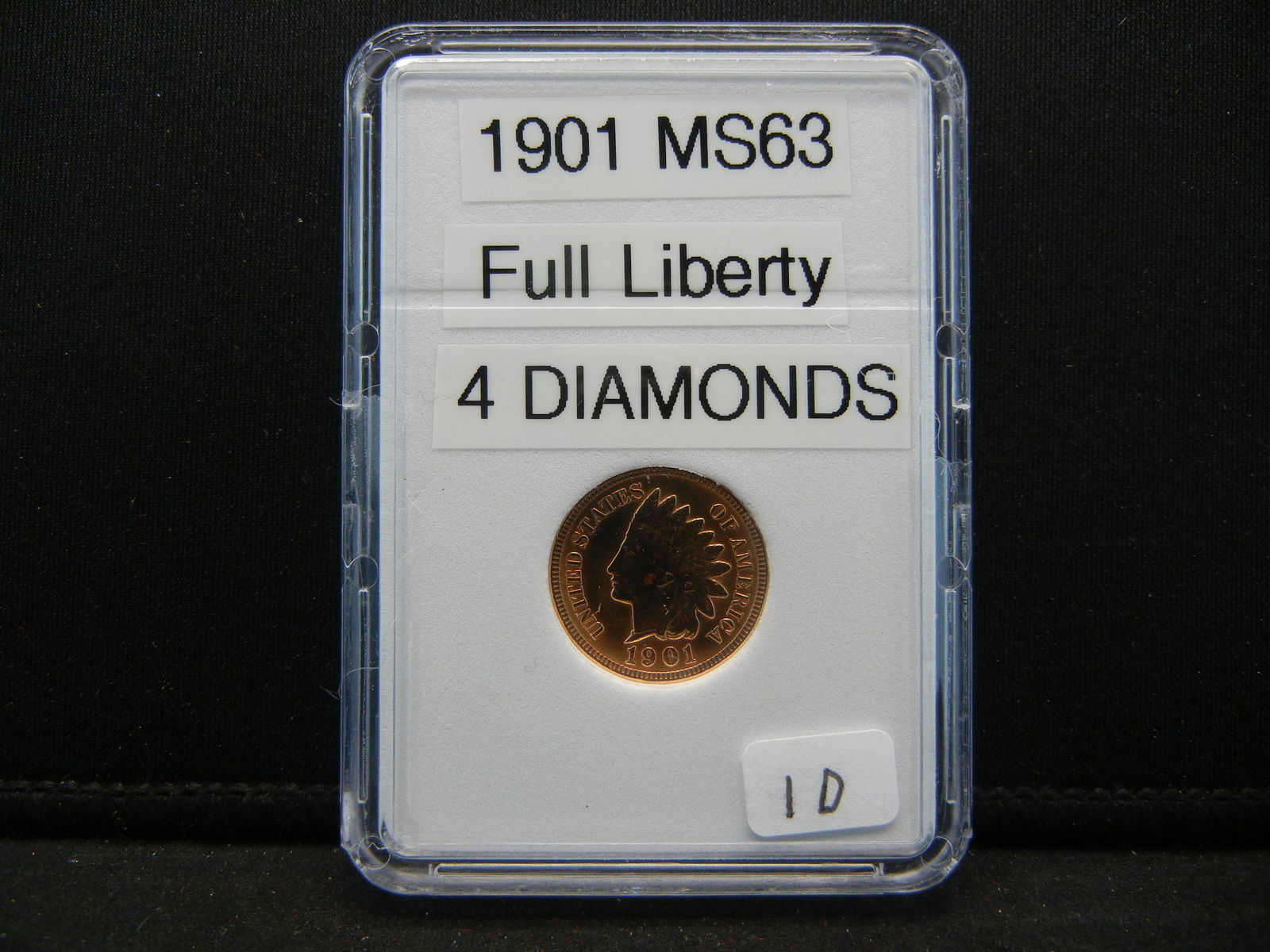 1901 Indian Head Cent, Full Liberty, 4 Diamonds (1 of 4)