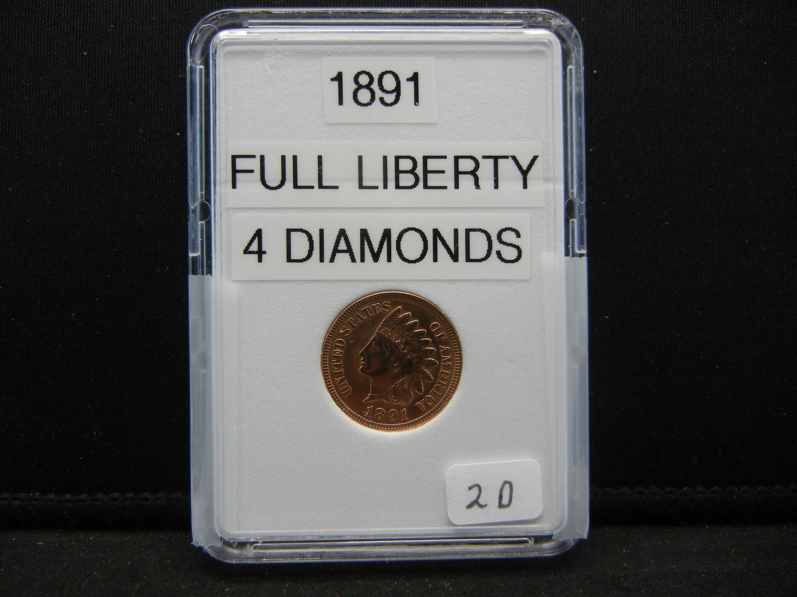 1891 Indian Head Cent, Full Liberty, 4 Diamonds (1 of 4)