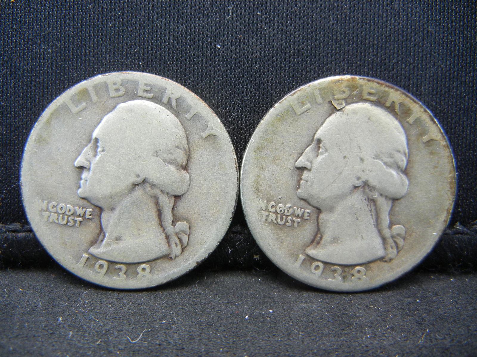 1938-P,S Washington Silver Quarters (1 of 2)