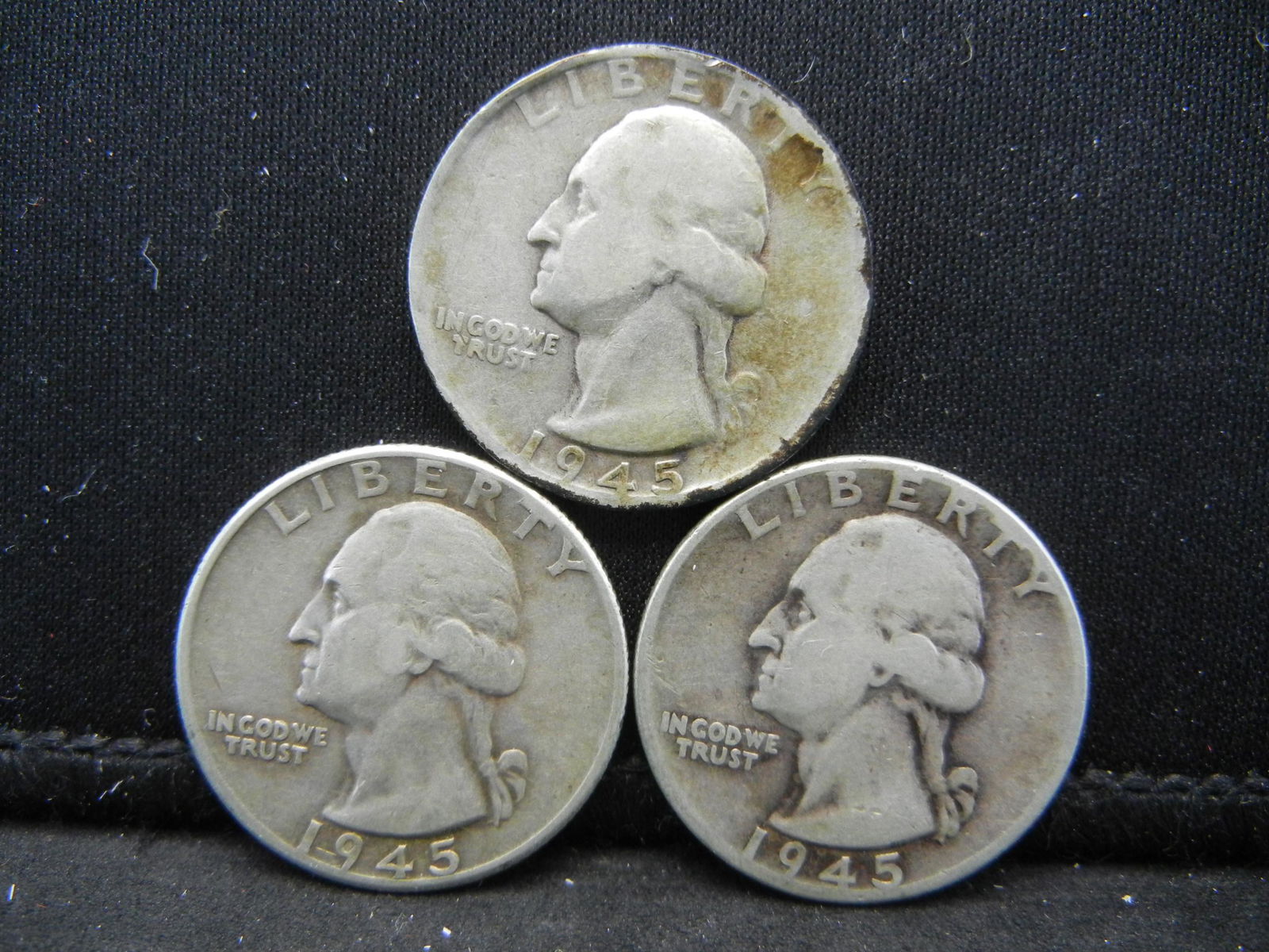 1945-P,D,S Washington Silver Quarters (1 of 2)