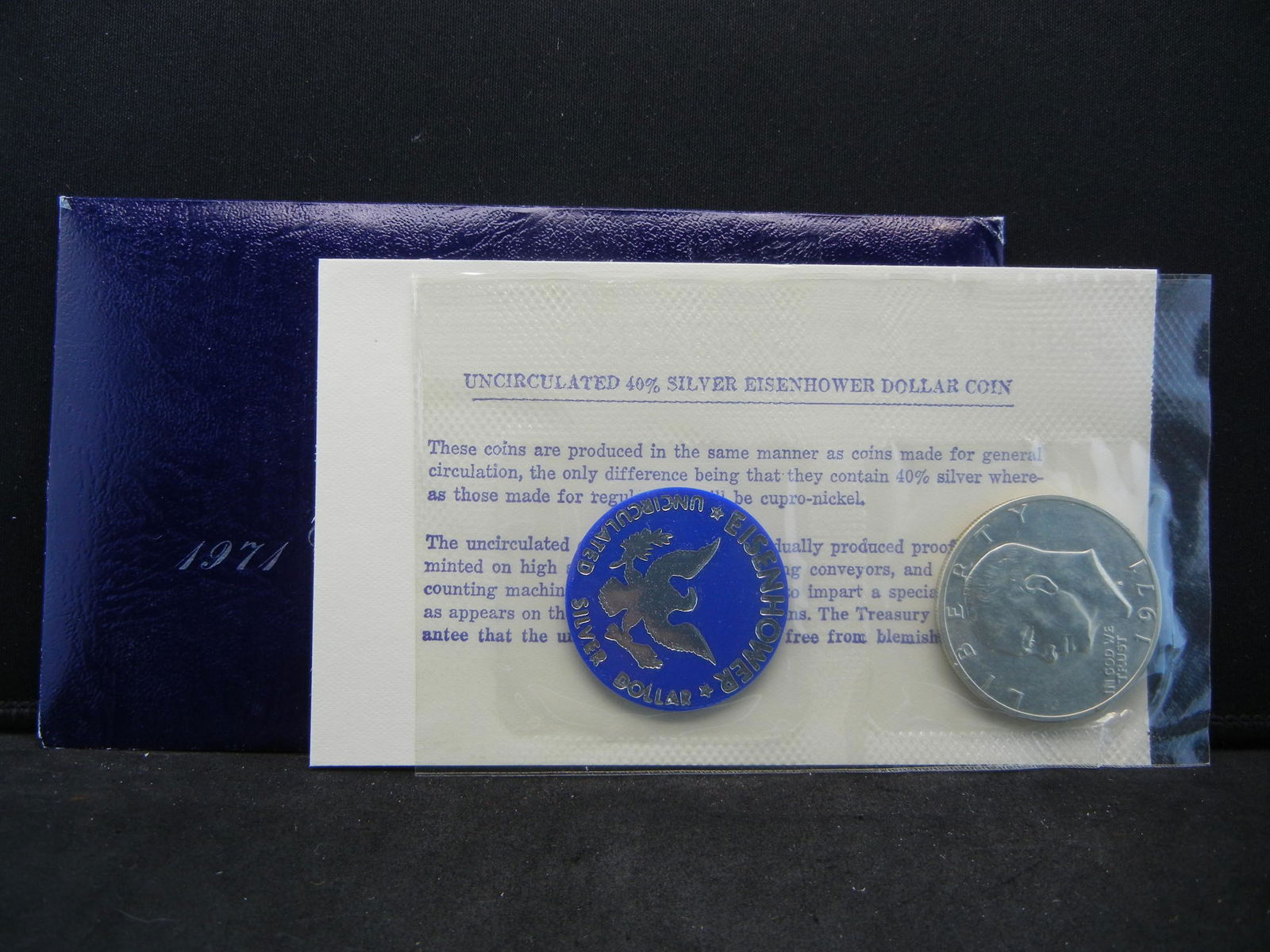 1971-S Eisenhower "Blue Pack" 40% Silver  Dollar With (1 of 4)