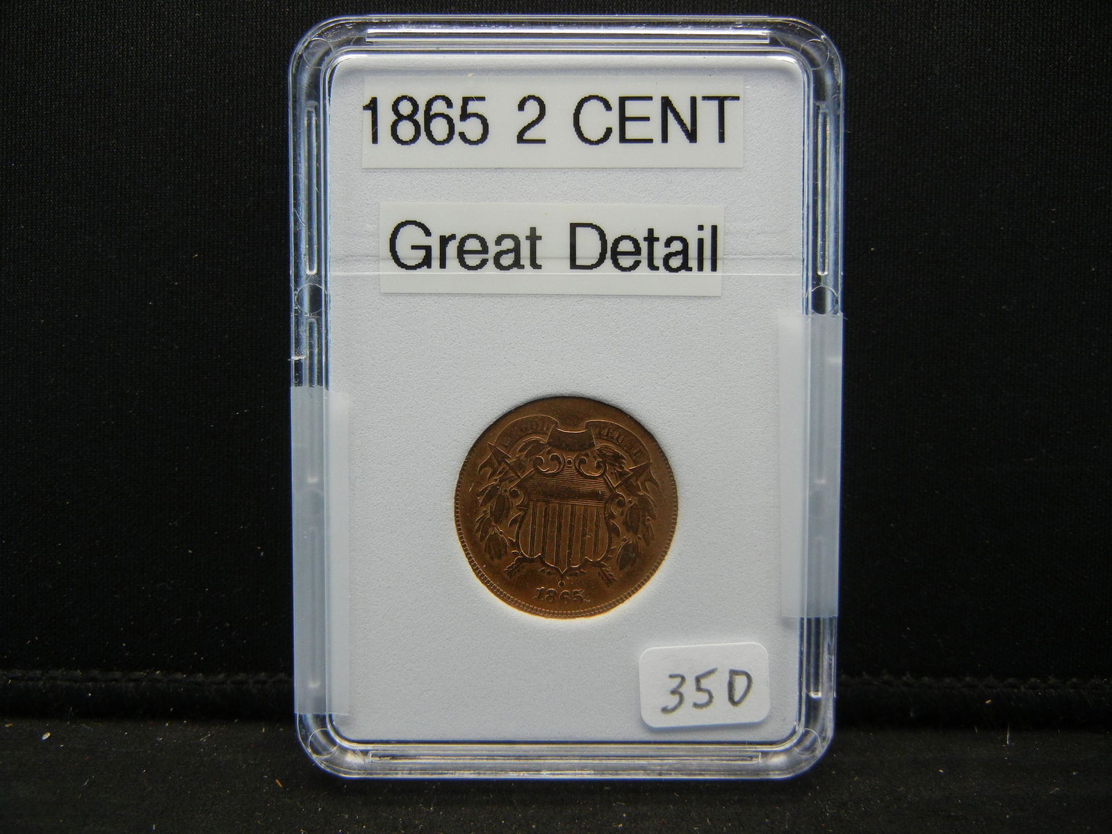 1865 Two Cent Piece, Outstanding Details (1 of 4)