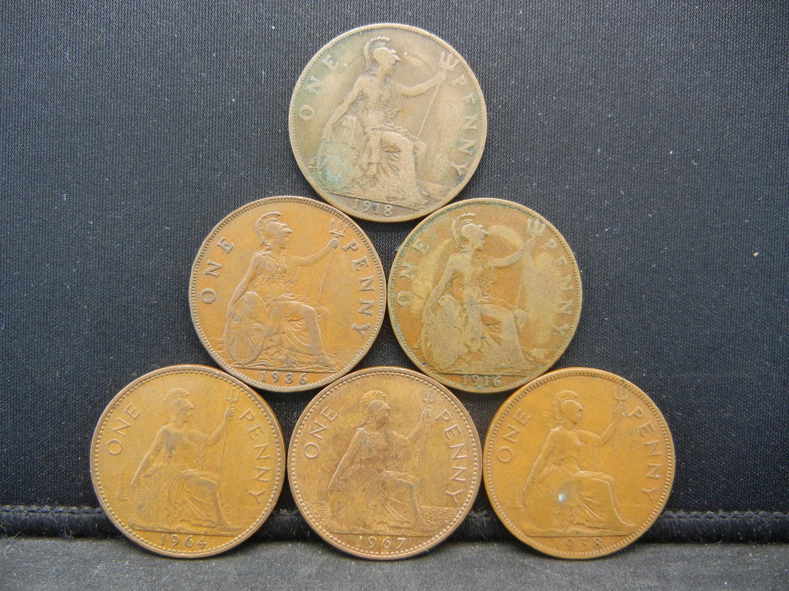 1916 1917 1936 1938 1964 1967 British Large Cents. (1 of 2)