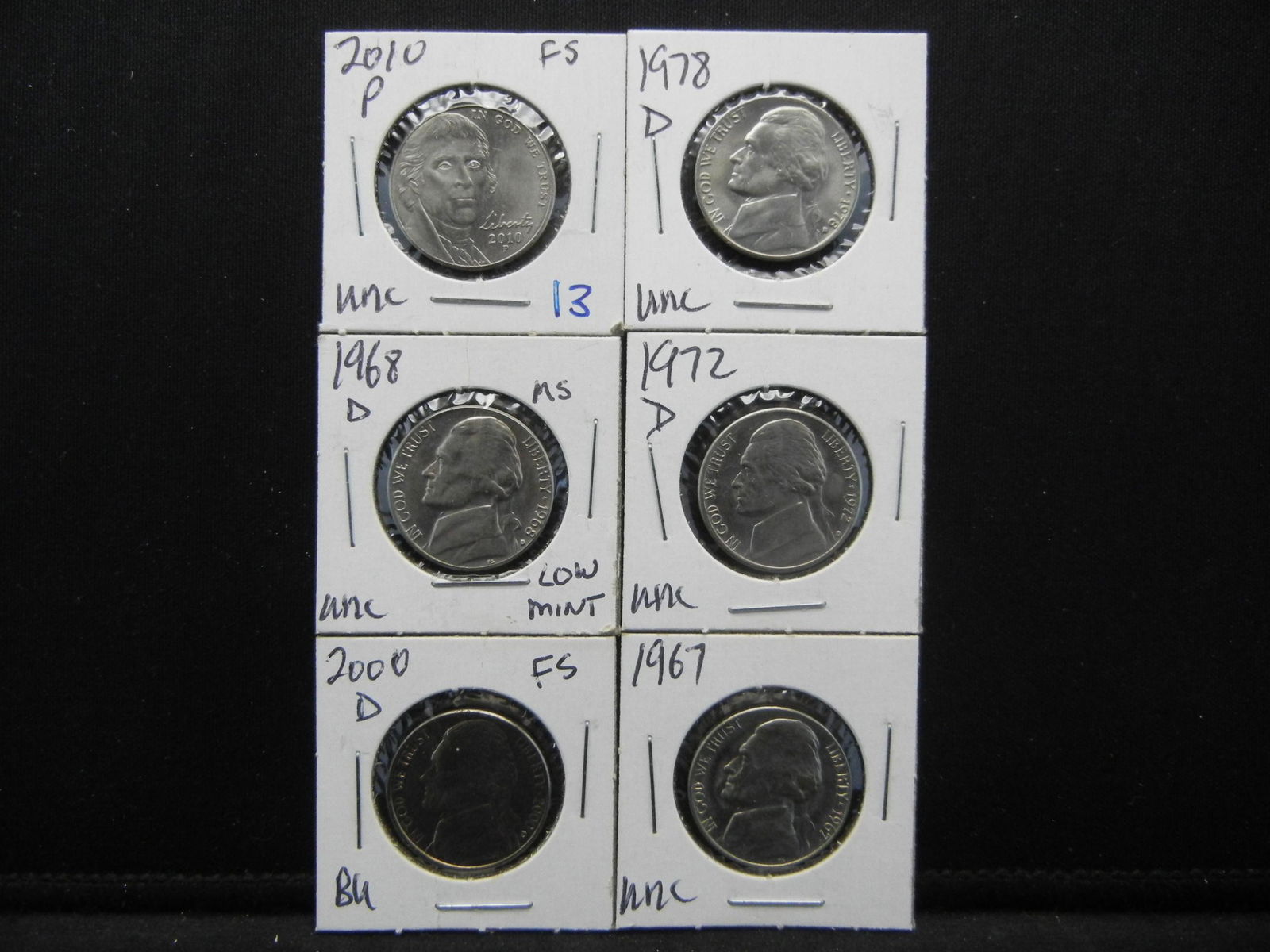 Six High Grade Jefferson Nickels (1 of 5)