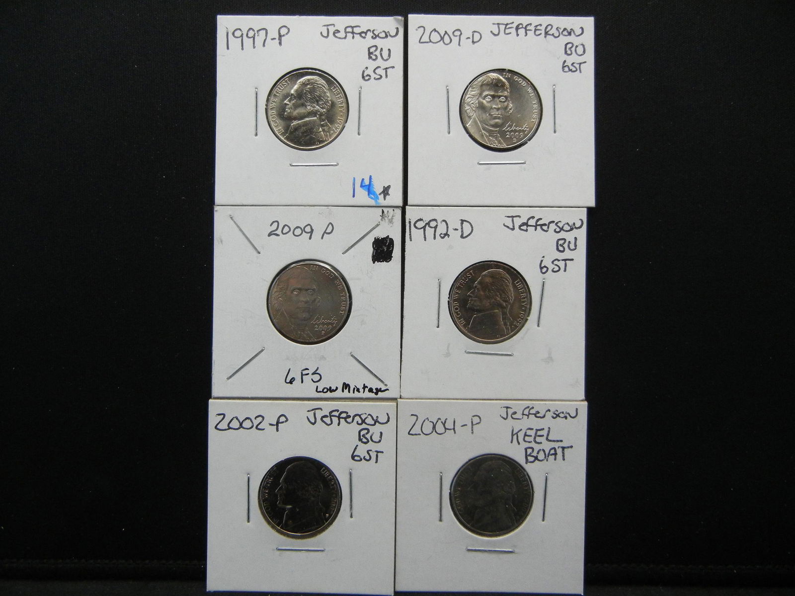 Six High Grade Jefferson Nickels (1 of 5)