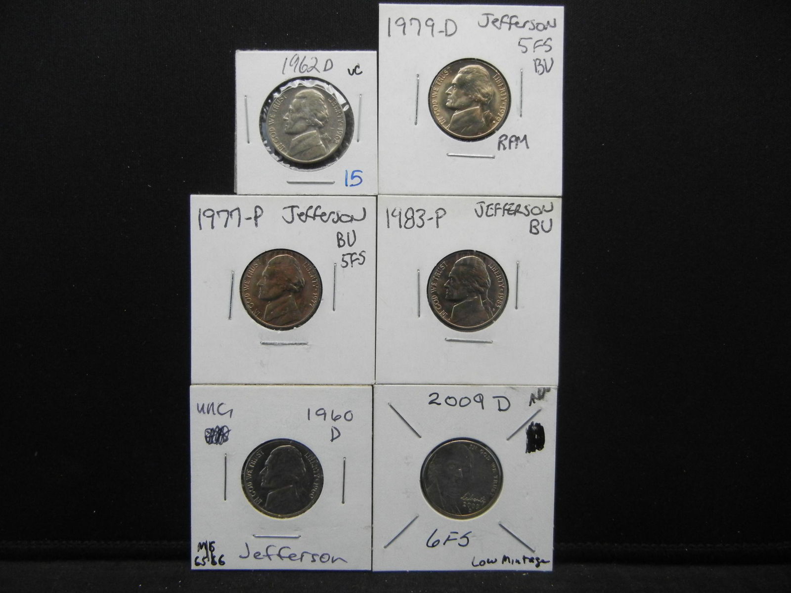 Six High Grade Jefferson Nickels (1 of 5)