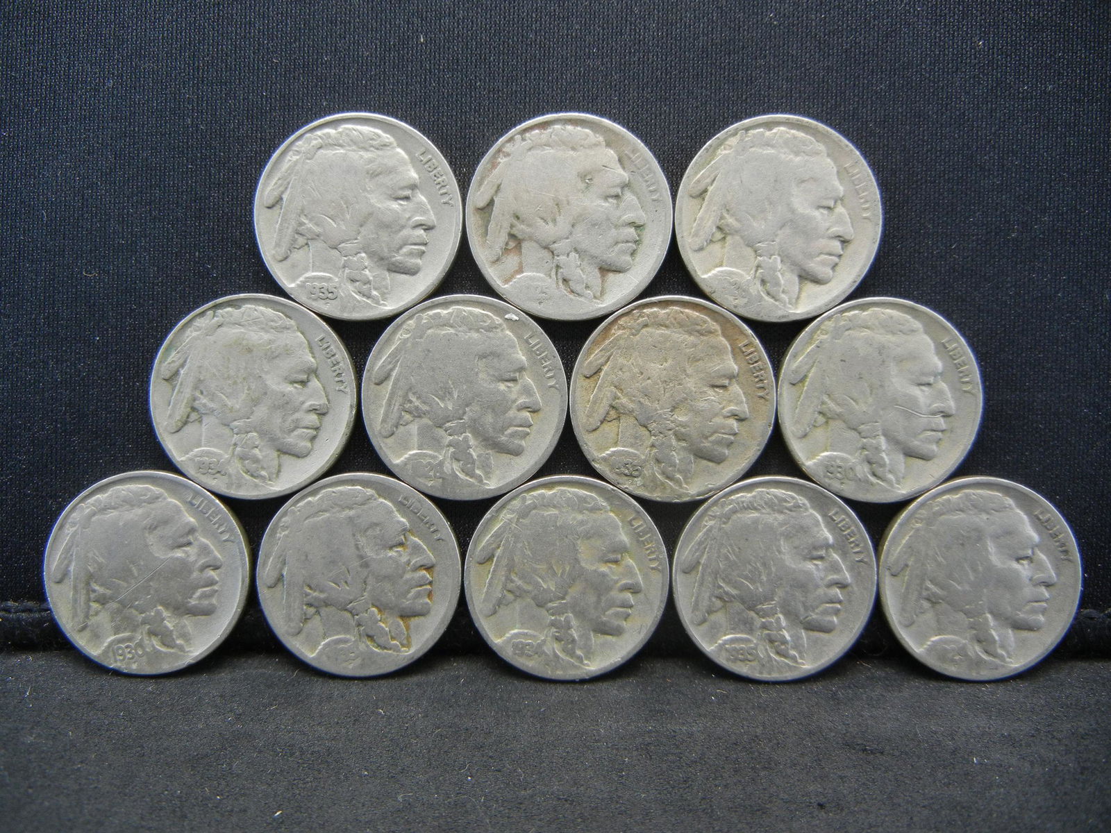 Lot of 12 Full Date Buffalo Nickels (1 of 2)