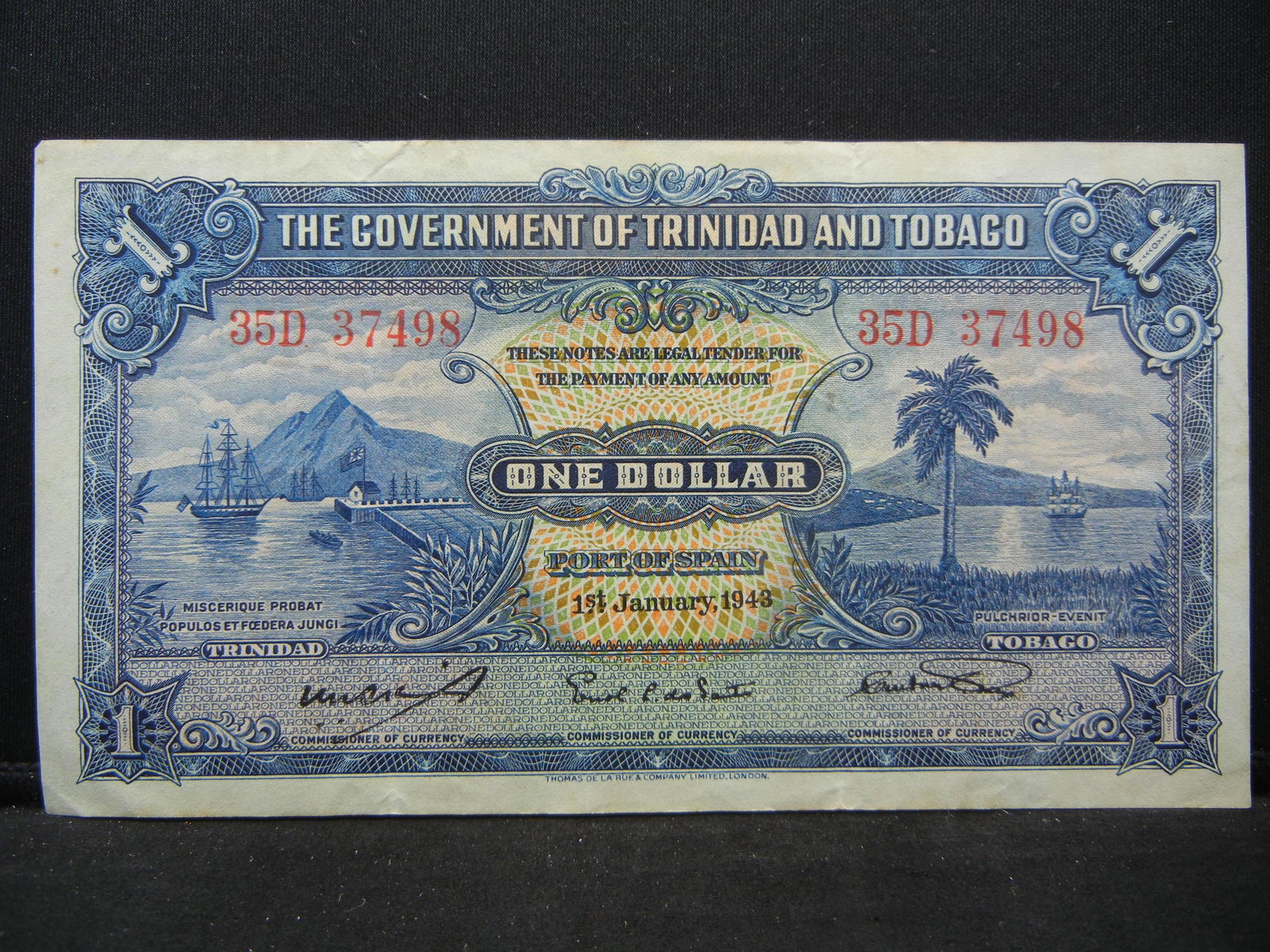 Rare 1943 Trinidad and Tobago Colonial Dollar: Rare 1943 Trinidad and Tobago Colonial Dollar