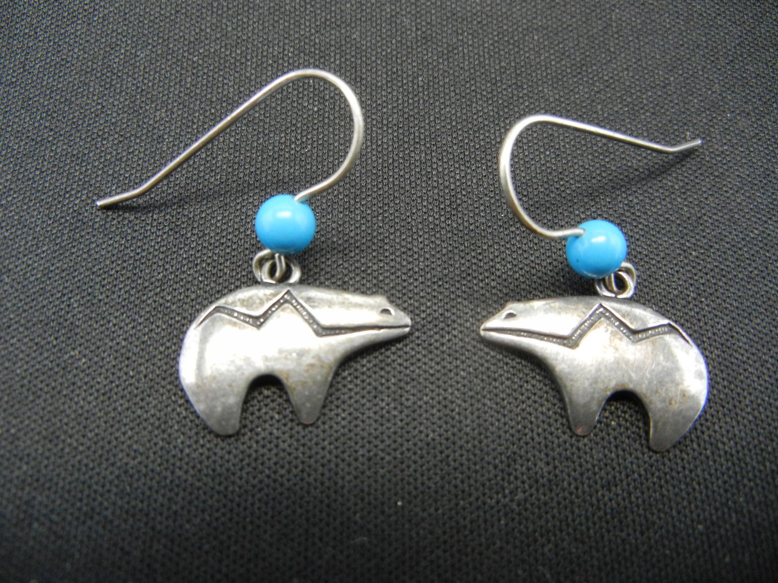 New Mexico SW Pawn .925 Silver Turquois Earrings (1 of 2)