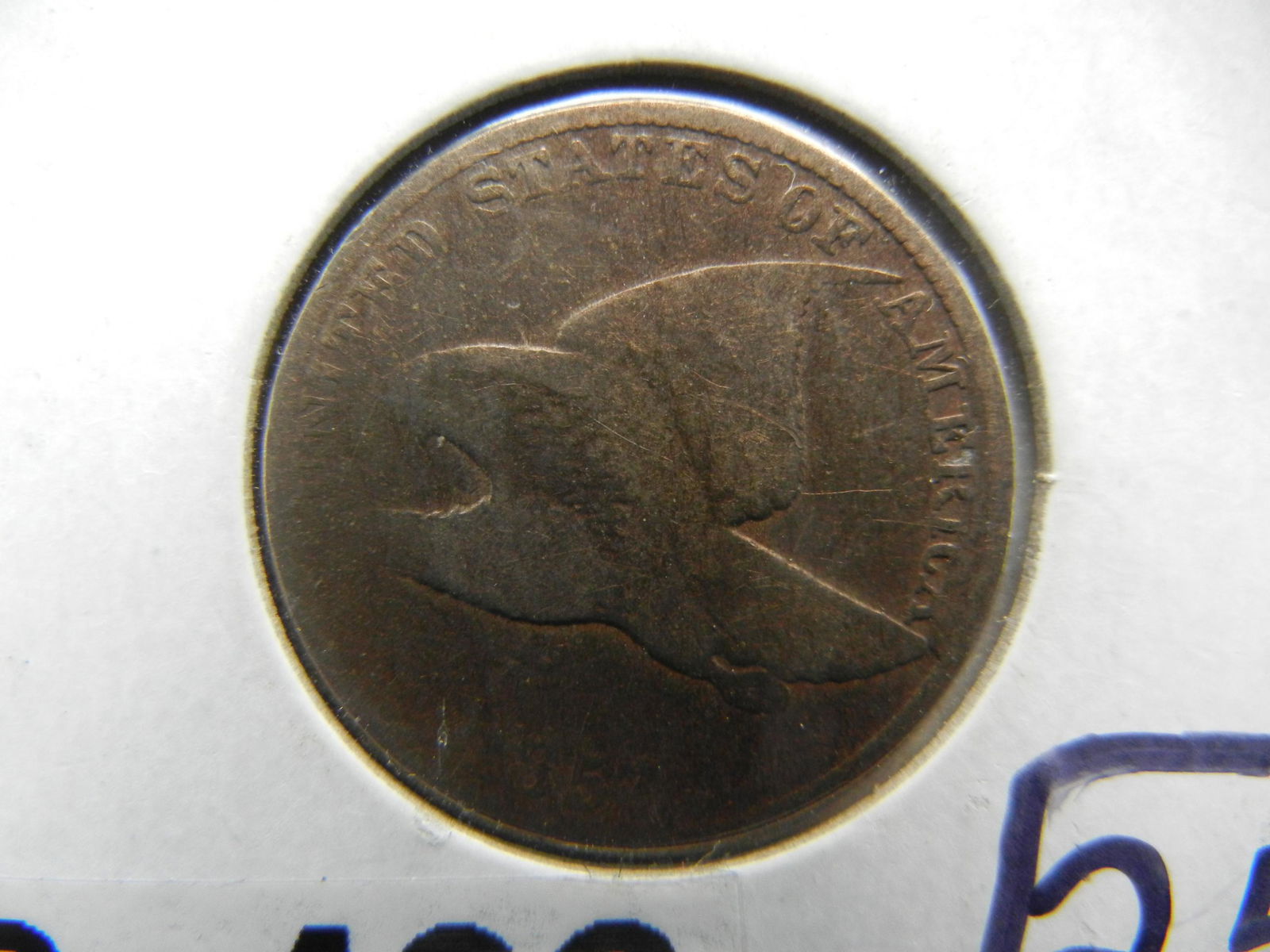 1857 Flying Eagle Cent Snow 9 Variety Die Break. Rare! (1 of 3)