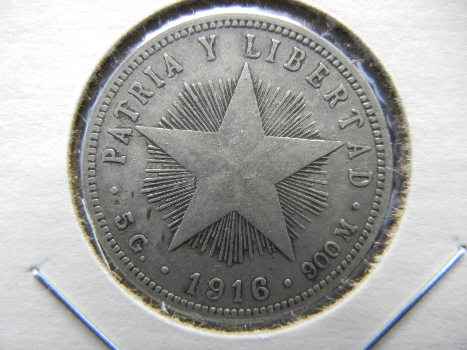 1916 Cuba 20c. Silver.: 1916 Cuba 20c. Silver.
