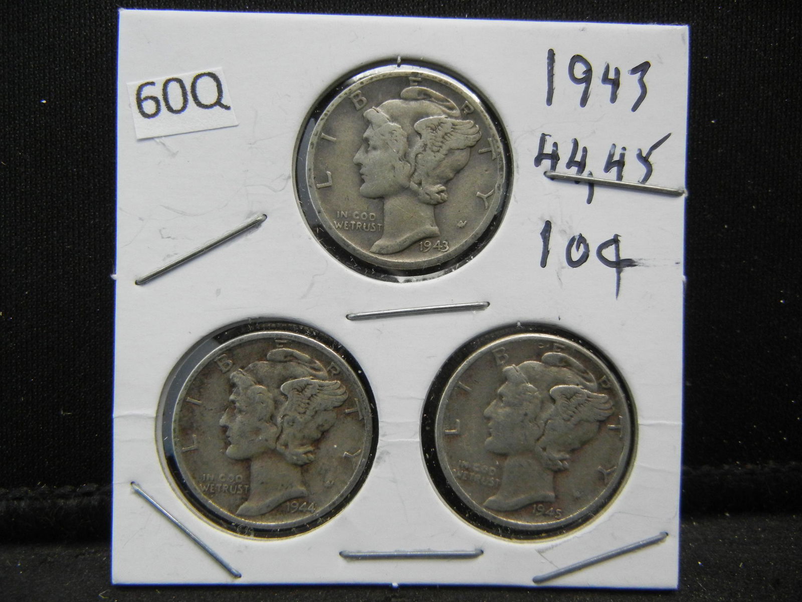 1943, 44, 45 Mercury Dimes (1 of 2)