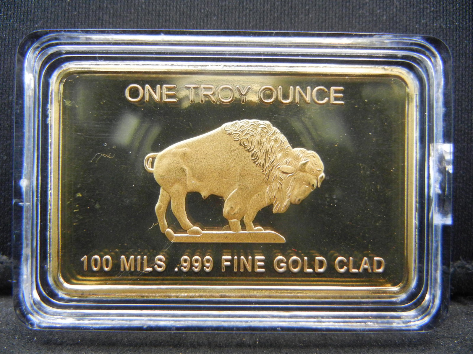 CLAD GOLD BUFFALO, 100 MILS .999 FINE GOLD CLAD, 1: CLAD GOLD BUFFALO, 100 MILS .999 FINE GOLD CLAD, 1 OUNCE, PROOF