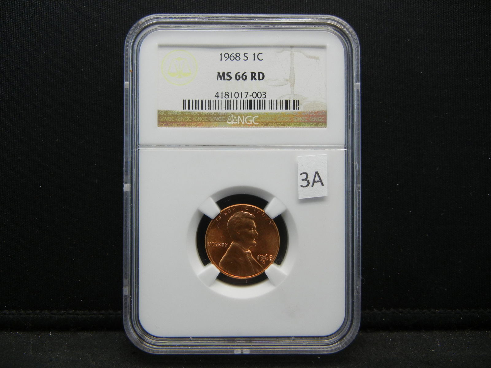 1968-S Lincoln Cent . NGC MS 66 RD. (1 of 4)