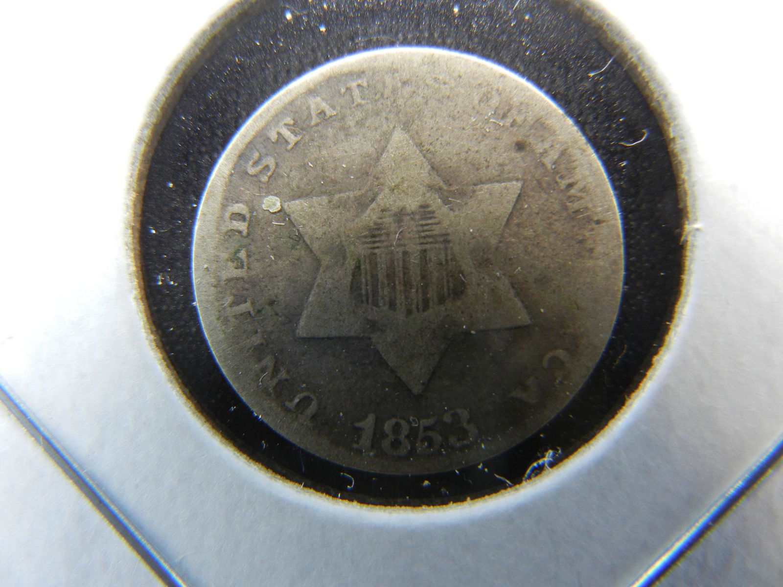 1853 3c Silver. Fine. (1 of 3)