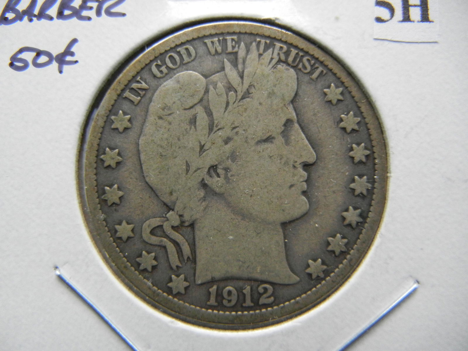 1912-D Barber Half Dollar . VG+. (1 of 3)