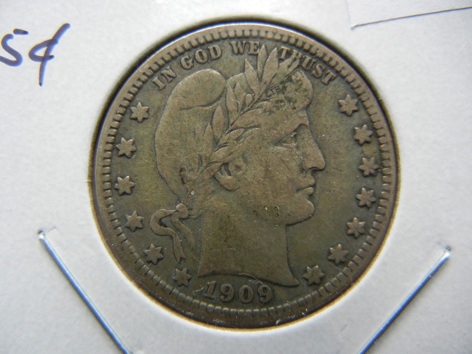 1909-D Barber Quarter  . Fine+. (1 of 3)