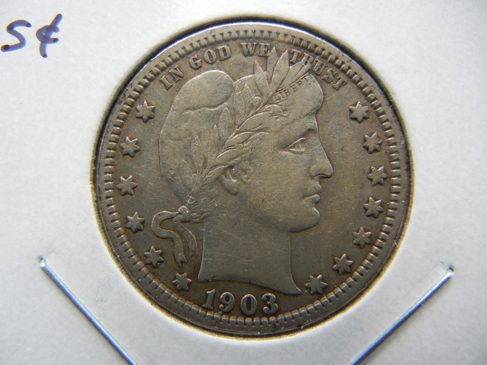 1903 Barber Quarter  . XF+. (1 of 3)