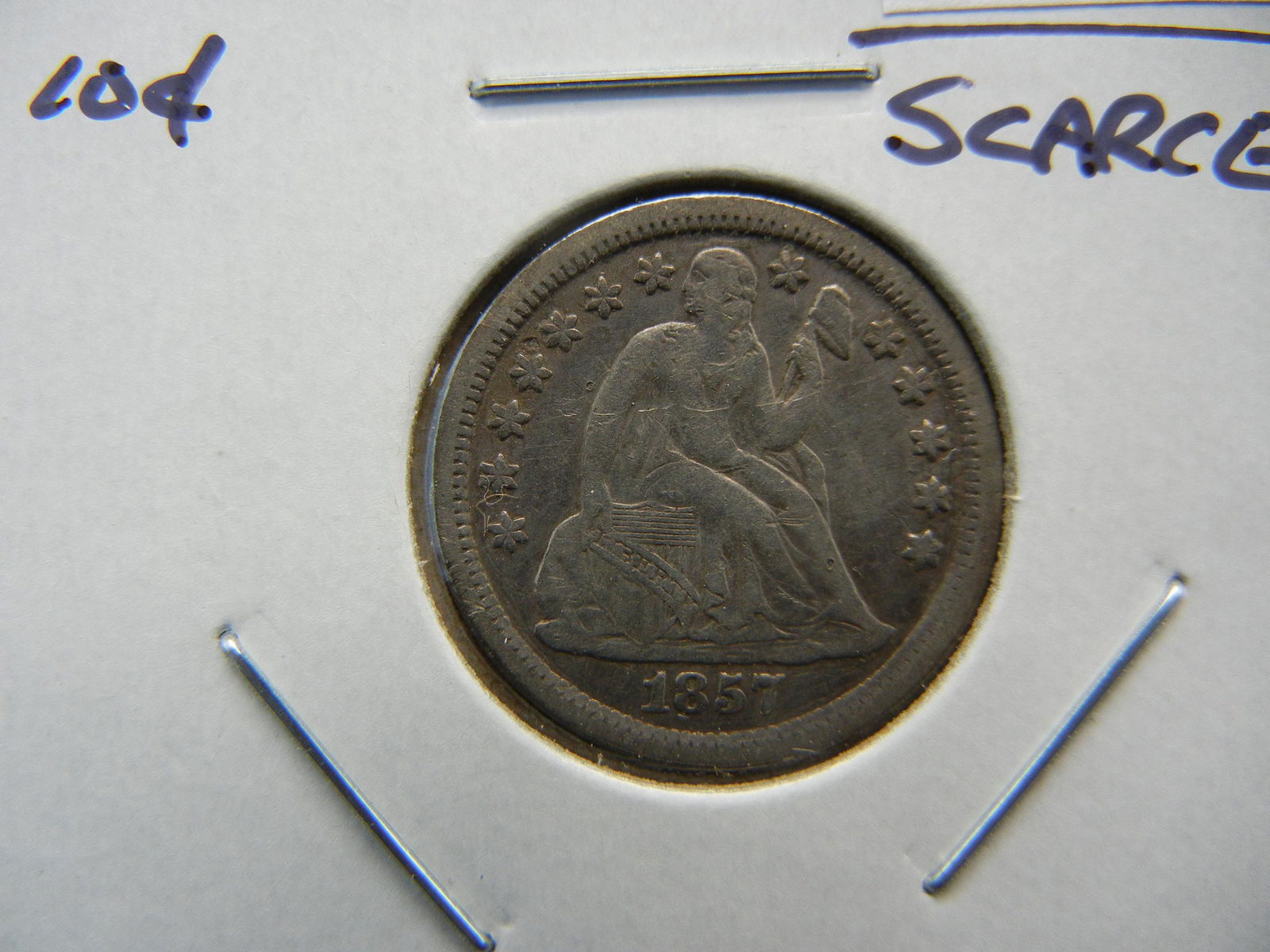 1857-O Seated Dime . XF Details. Scarce. (1 of 3)