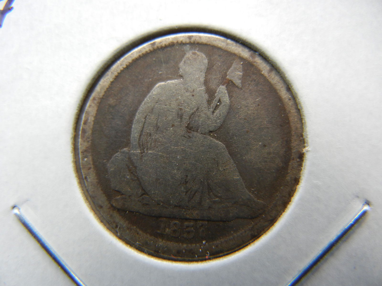 1837 Seated Dime . Fine. Scarce Type. (1 of 3)