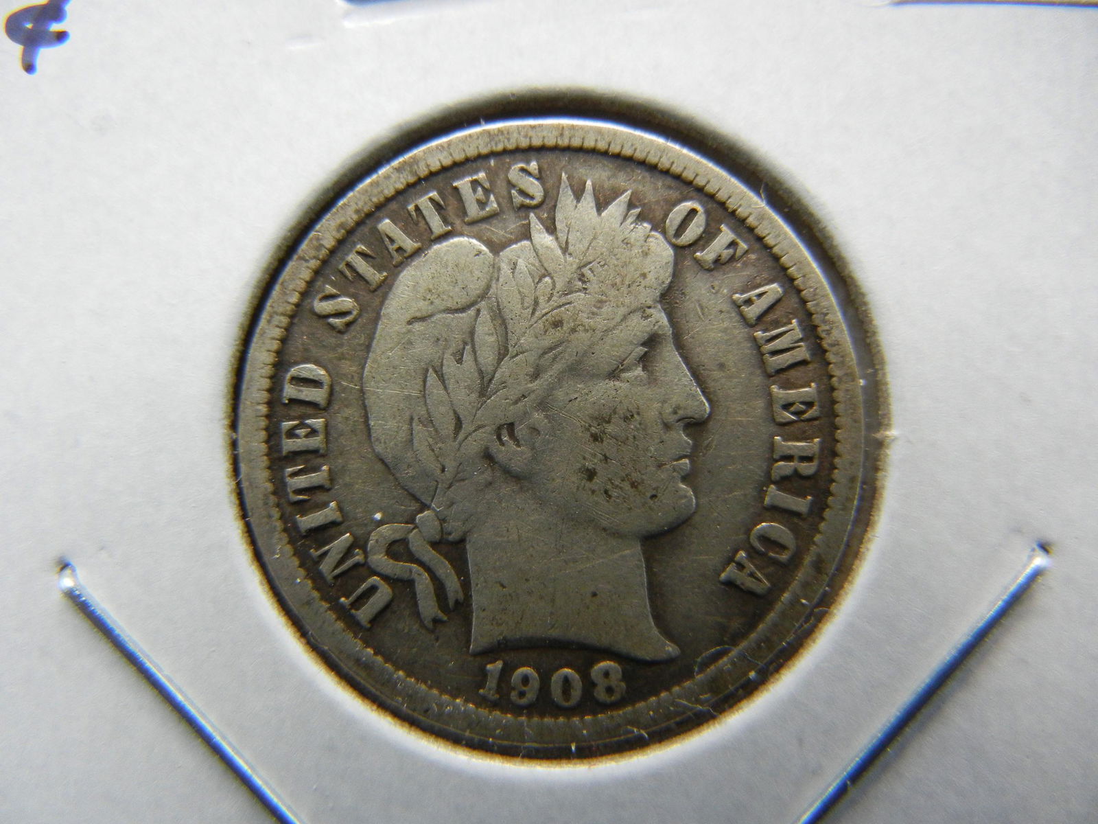 1908-D Barber Dime . VF. (1 of 3)
