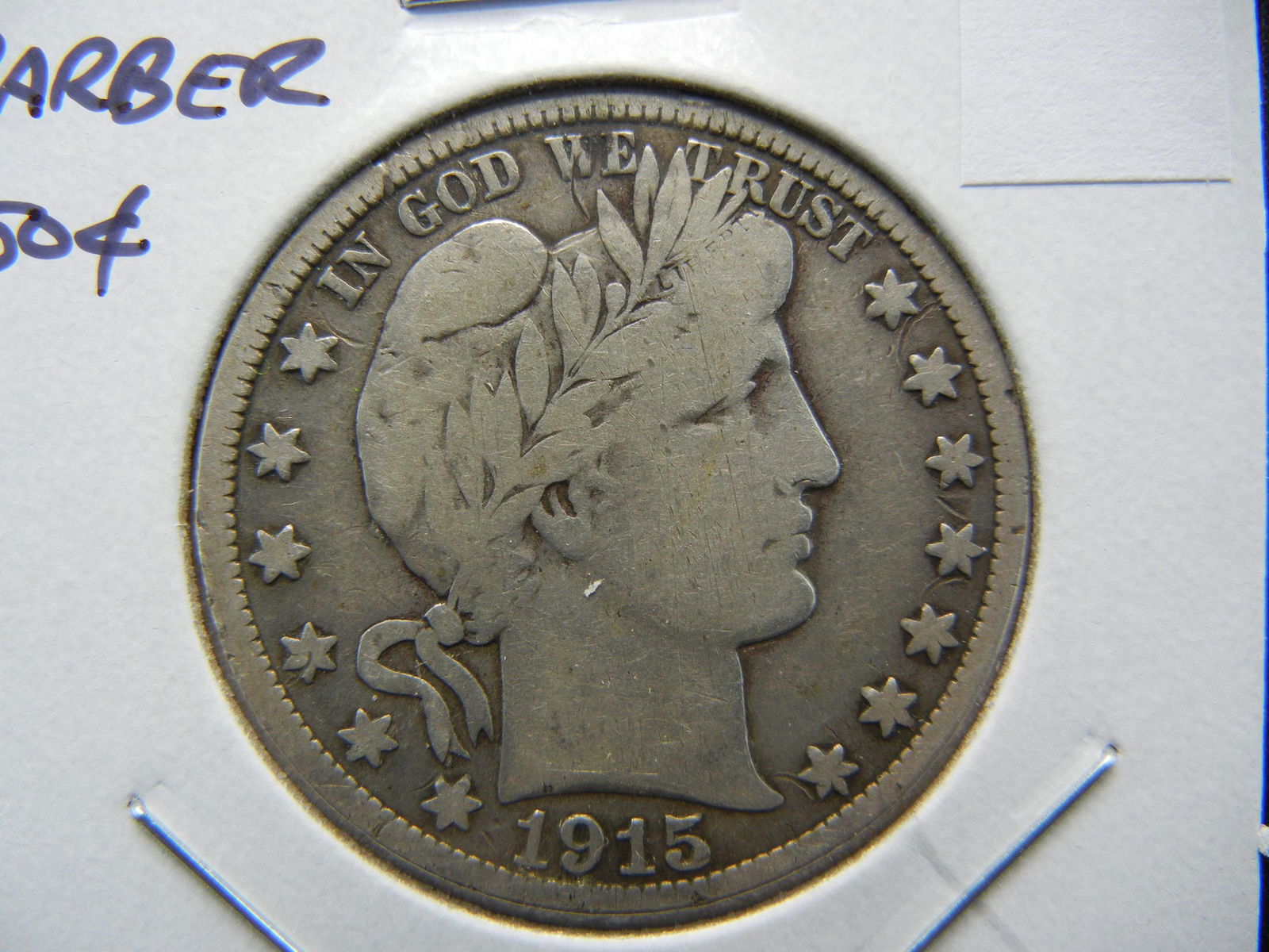 1915-S Barber Half Dollar . Fine. (1 of 3)