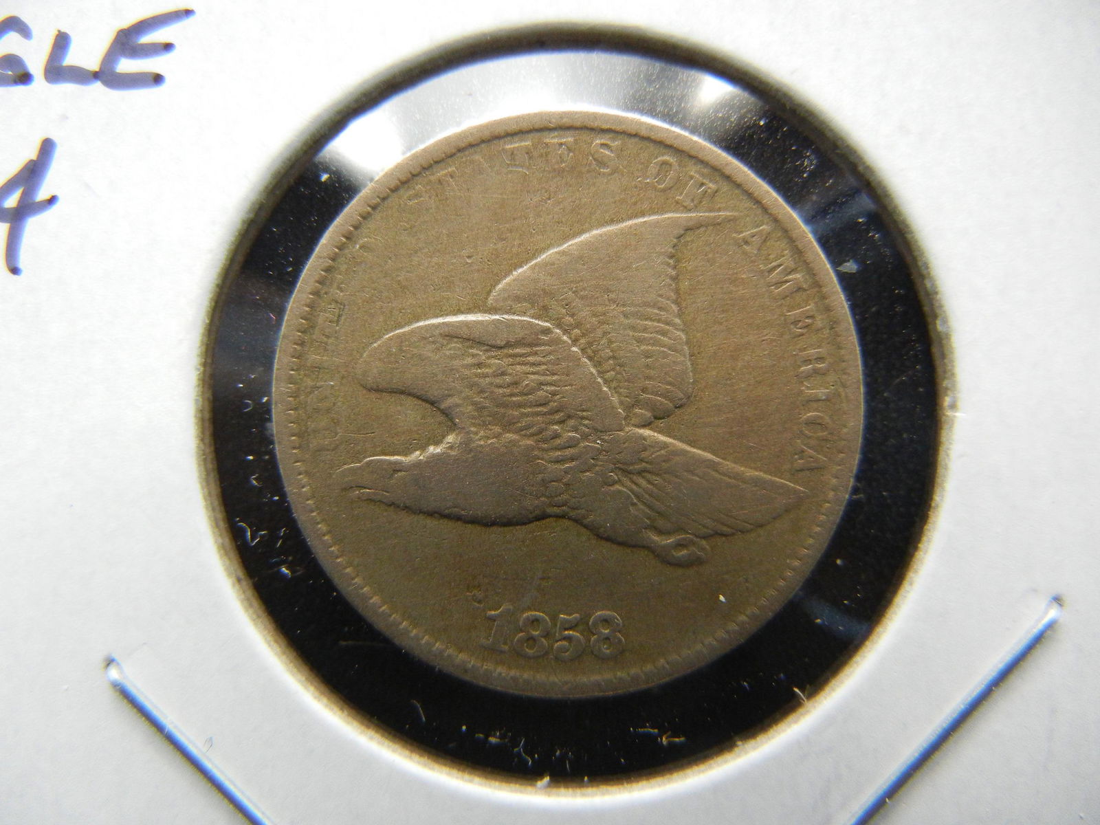 1858 Flying Eagle One Cent . Fine. (1 of 3)