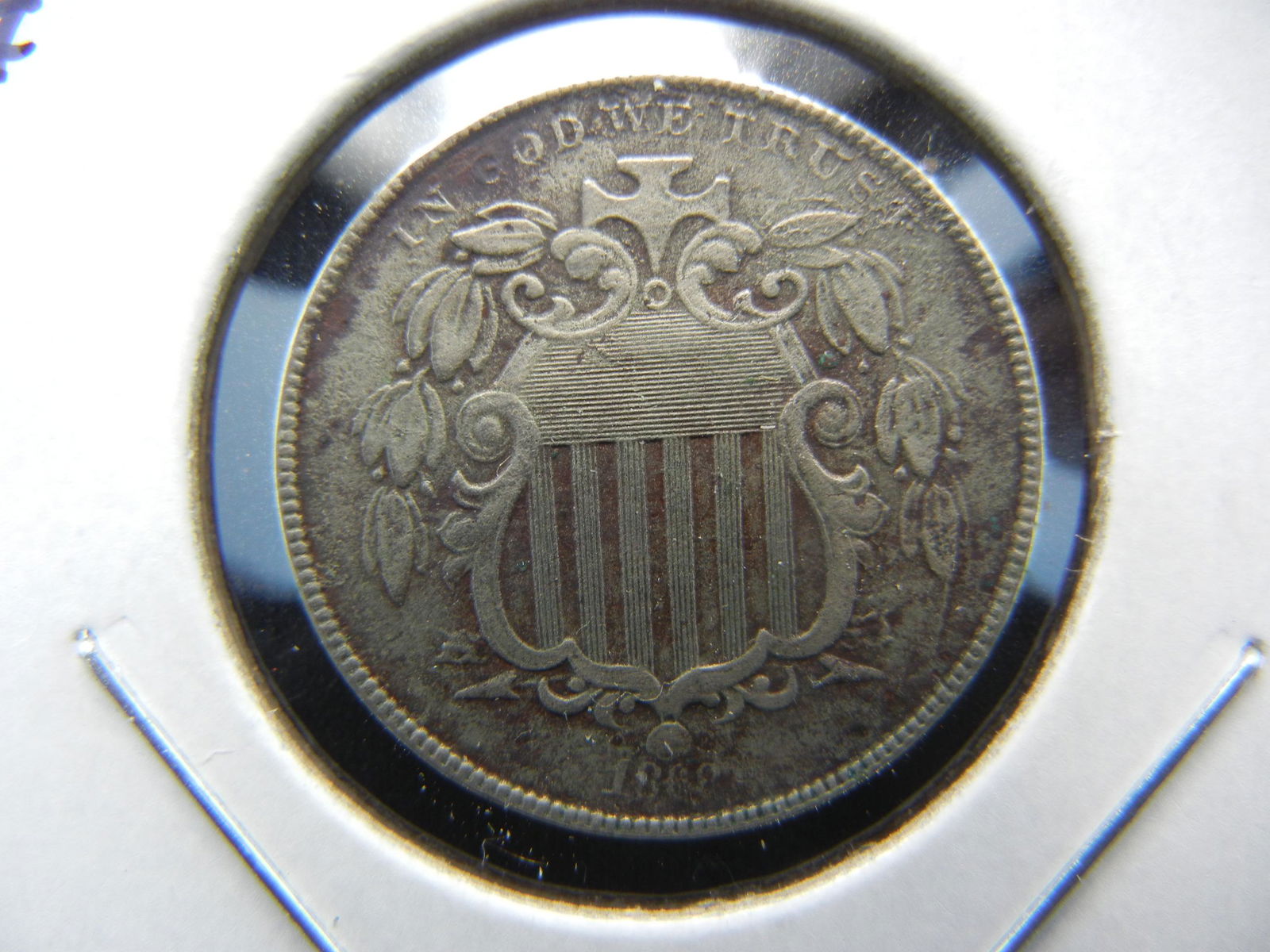 1868 Shield Nickel . VF. (1 of 3)
