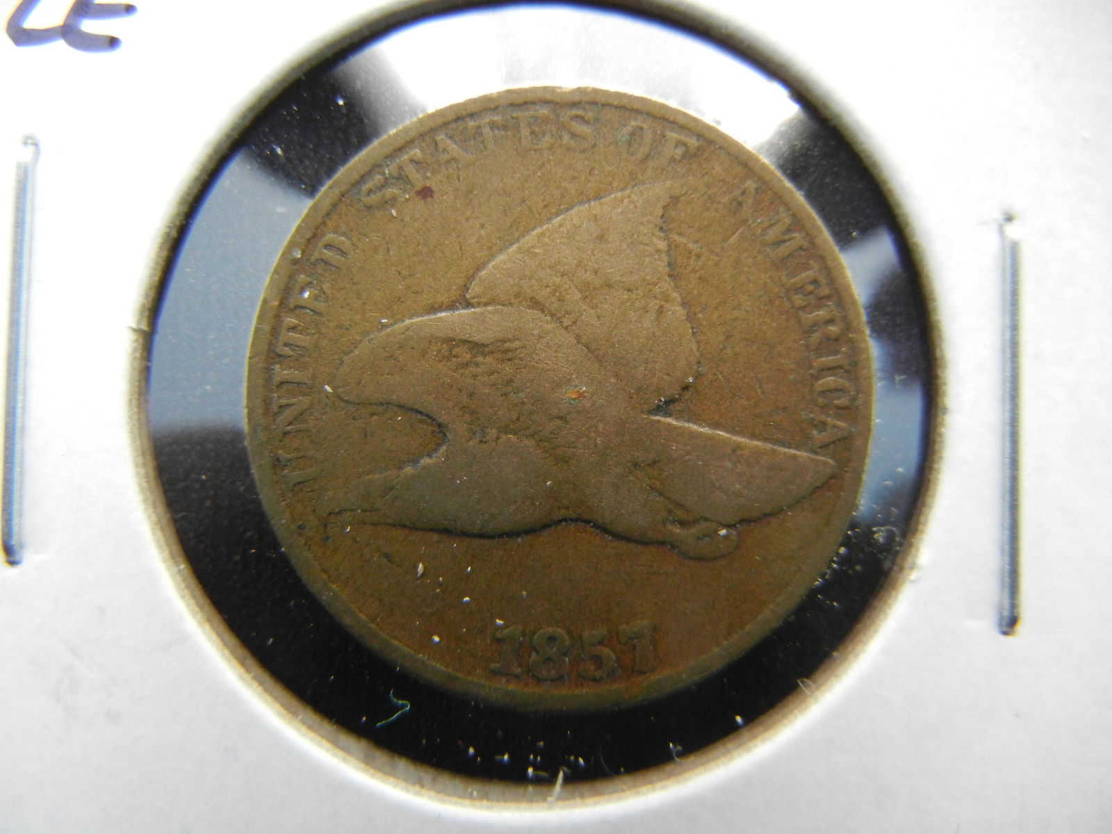 1857 Flying Eagle One Cent . VG+. (1 of 3)