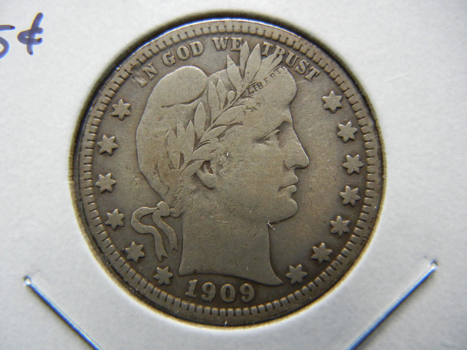 1909-D Barber Quarter  . VF. (1 of 3)