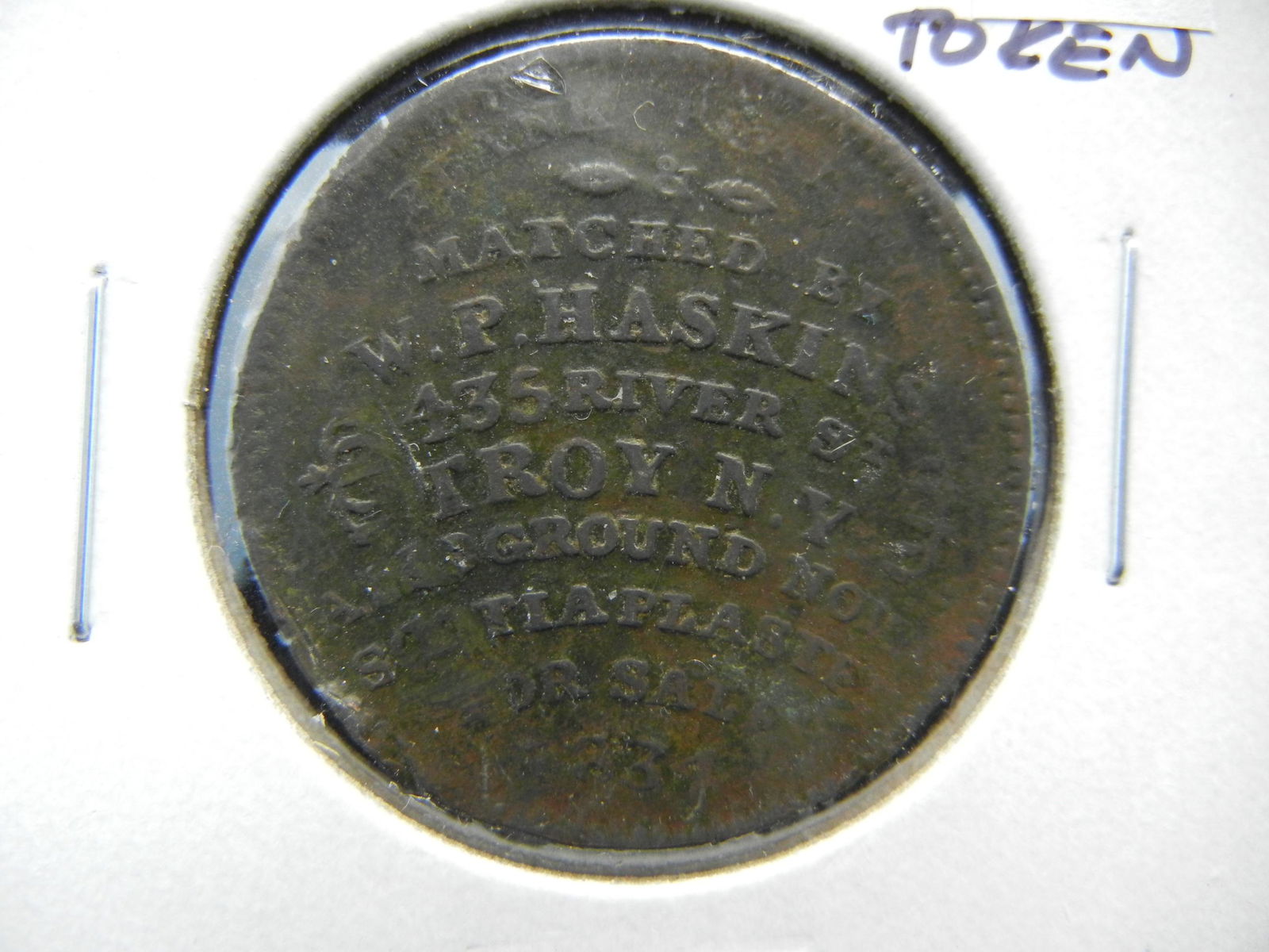 1834 Hard Times Token. (1 of 3)