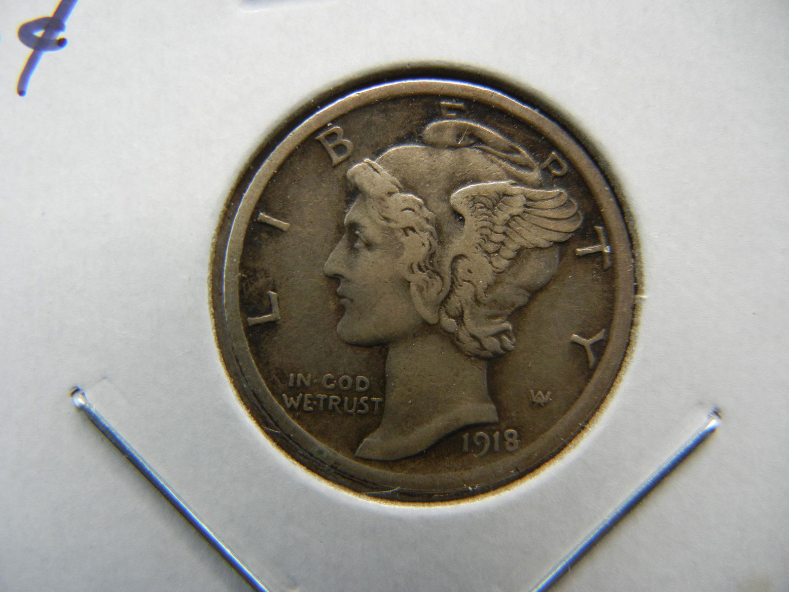 1918 Mercury Dime . XF. (1 of 3)