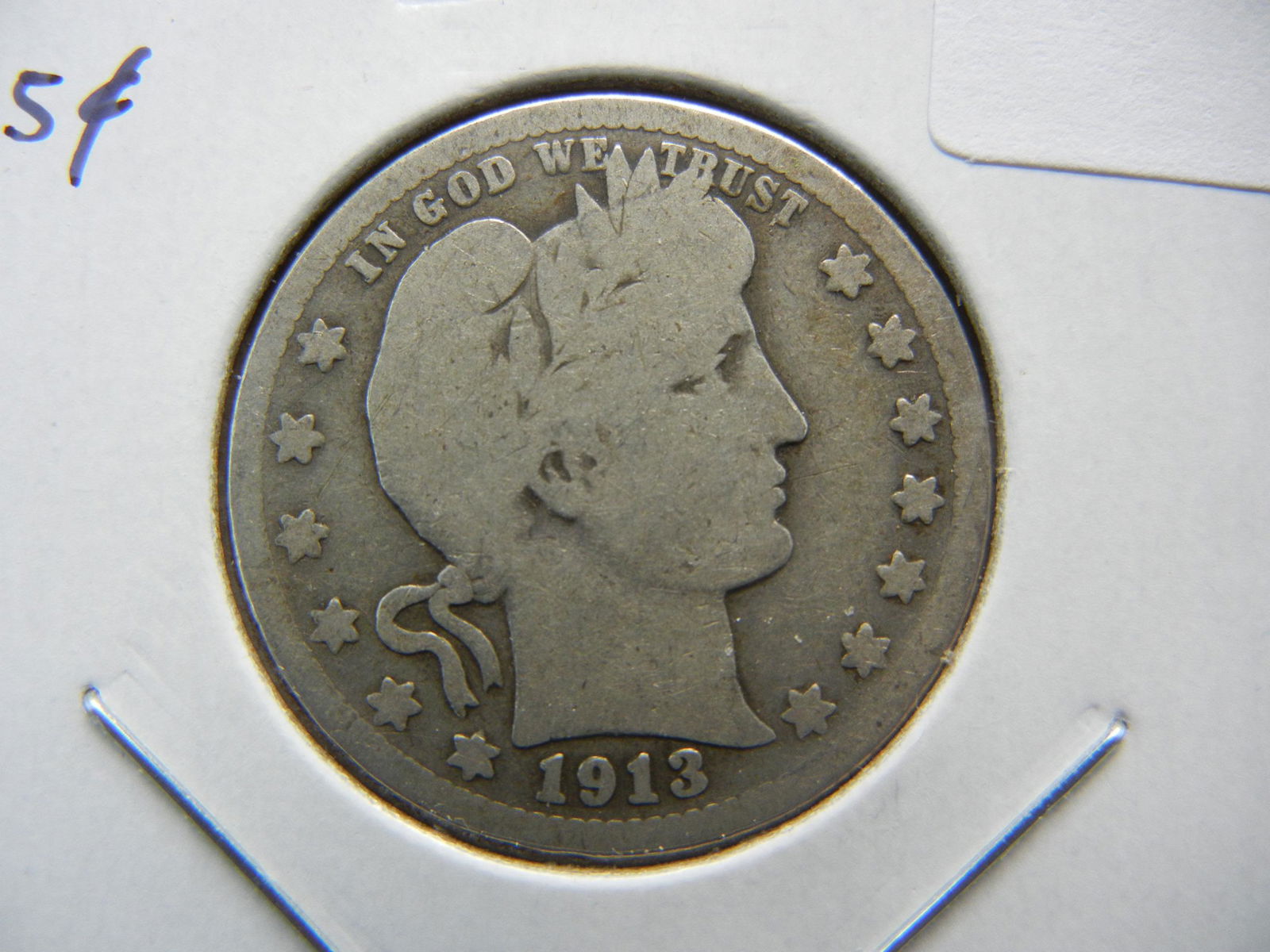 1913-D Barber Quarter  . Good. (1 of 3)